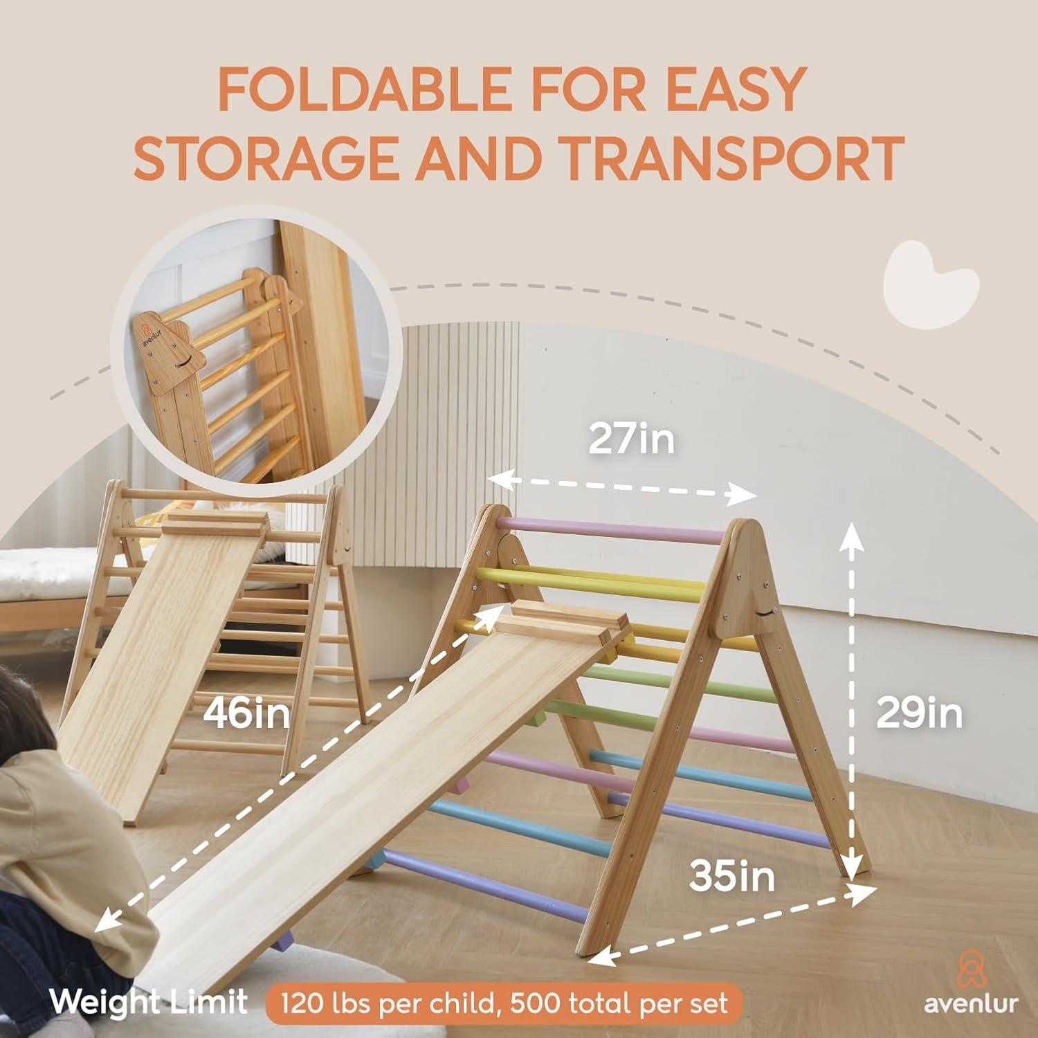 Escalera Triangular Plegable Avenlur Olive 3 en 1 para Niños