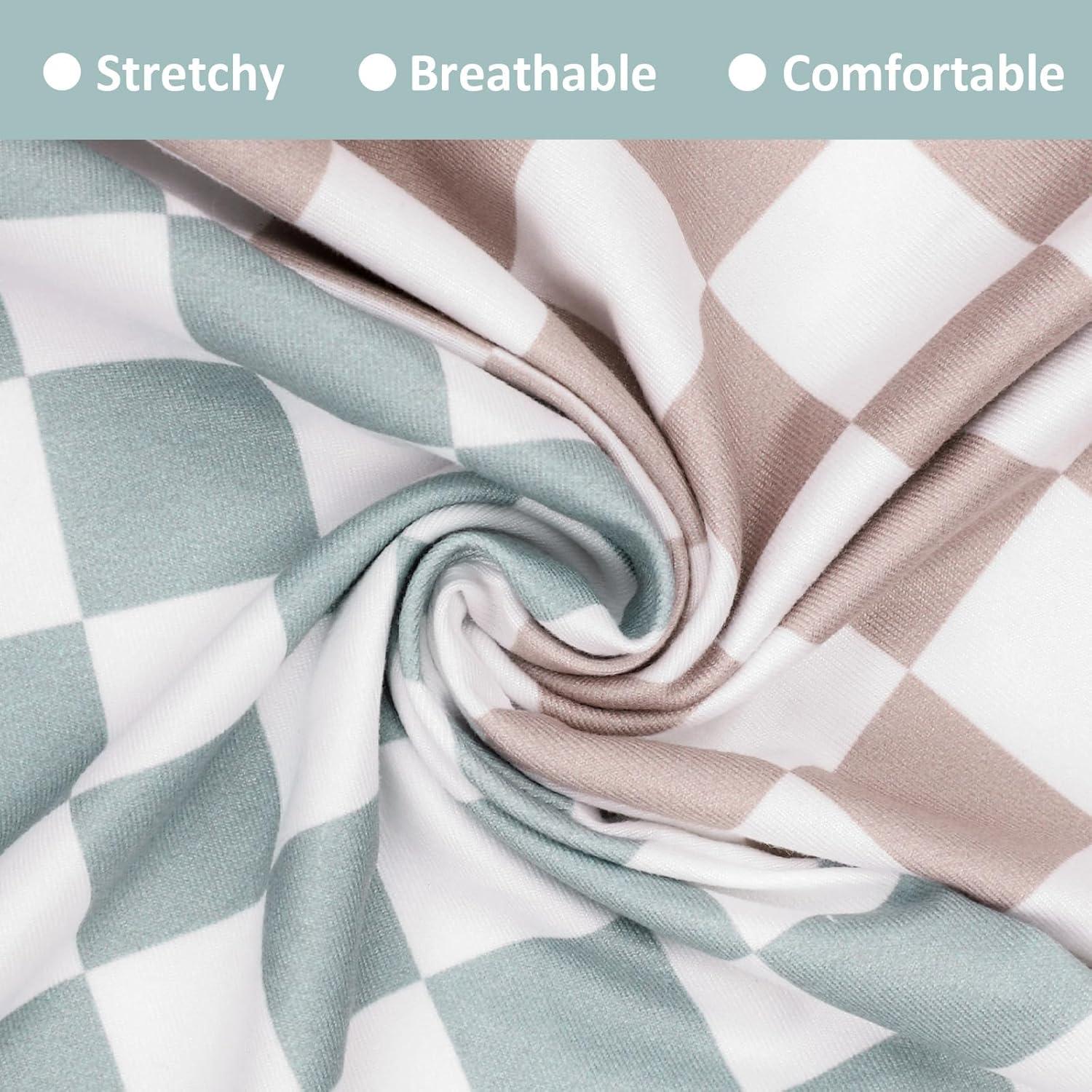 Funda de Almohada de Lactancia DILIMI 2 Paquetes Cuadrícula Verde y Marrón