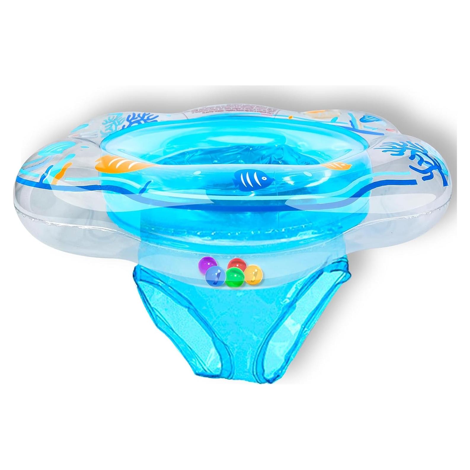Flotador de piscina AMENON para bebés 6-12 meses con asiento