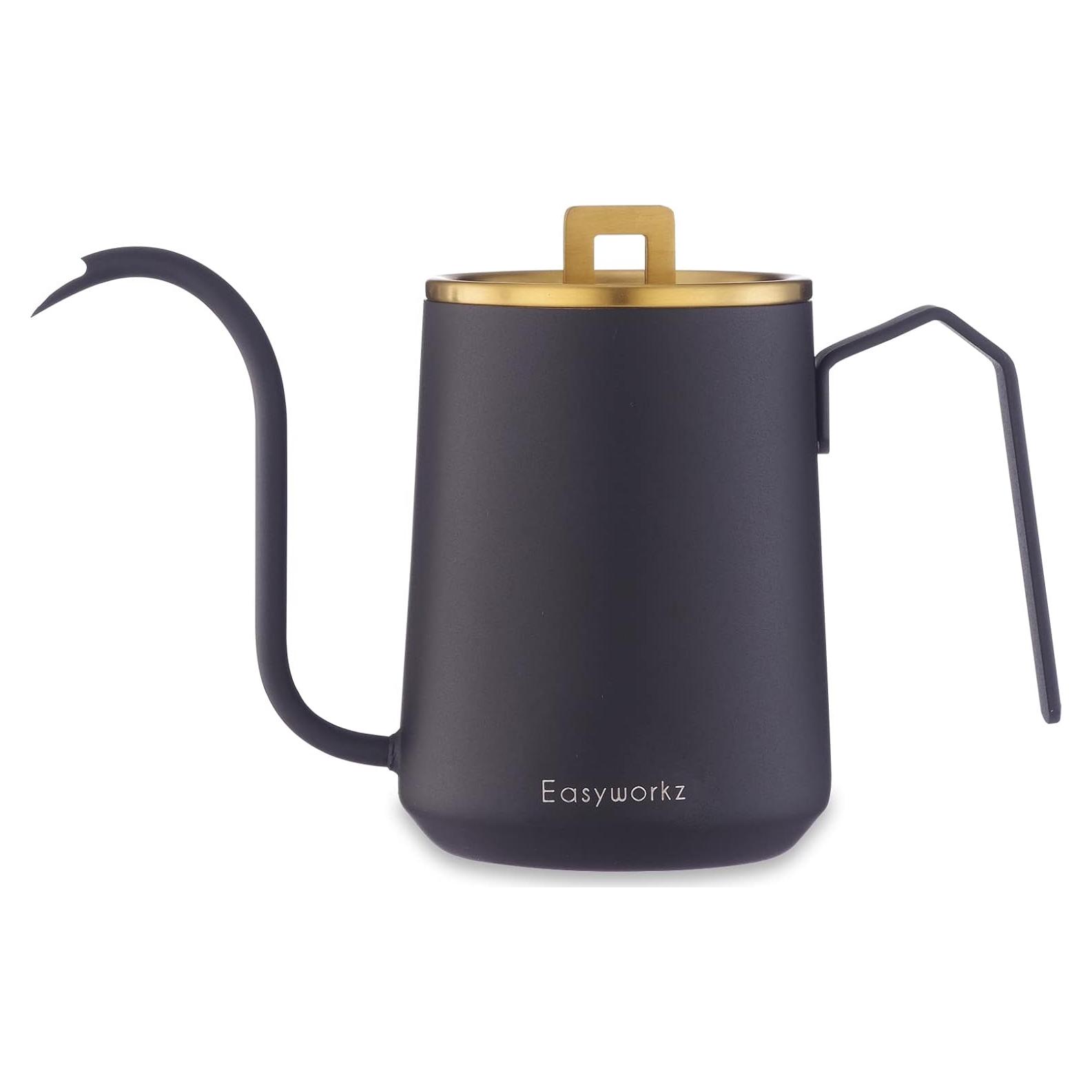 Tetera de Goteo Easyworkz 600ml Acero Inoxidable Dorado Negro