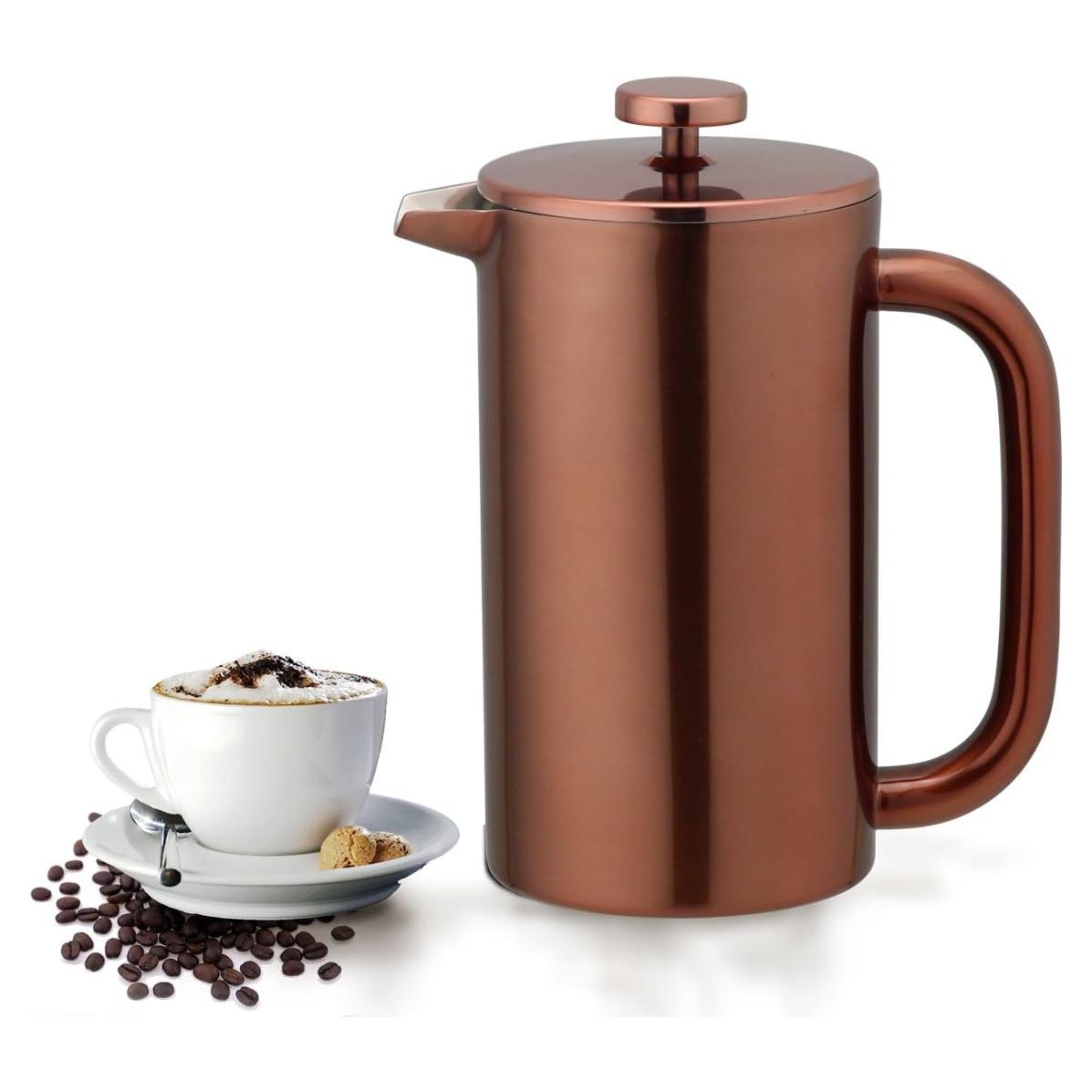 Prensa Francesa de Café Highwin 1L Acero Inoxidable Doble Pared