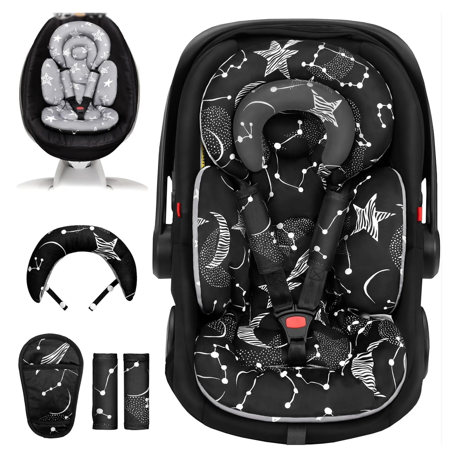 Inserto Reversible para Asiento de Auto Bebé TinlyFinly - Estrella Negra