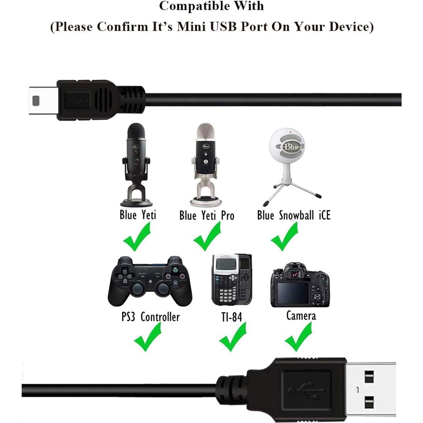 Cable USB de Reemplazo Ama tu yy para Micrófonos Blue Yeti 2.01m