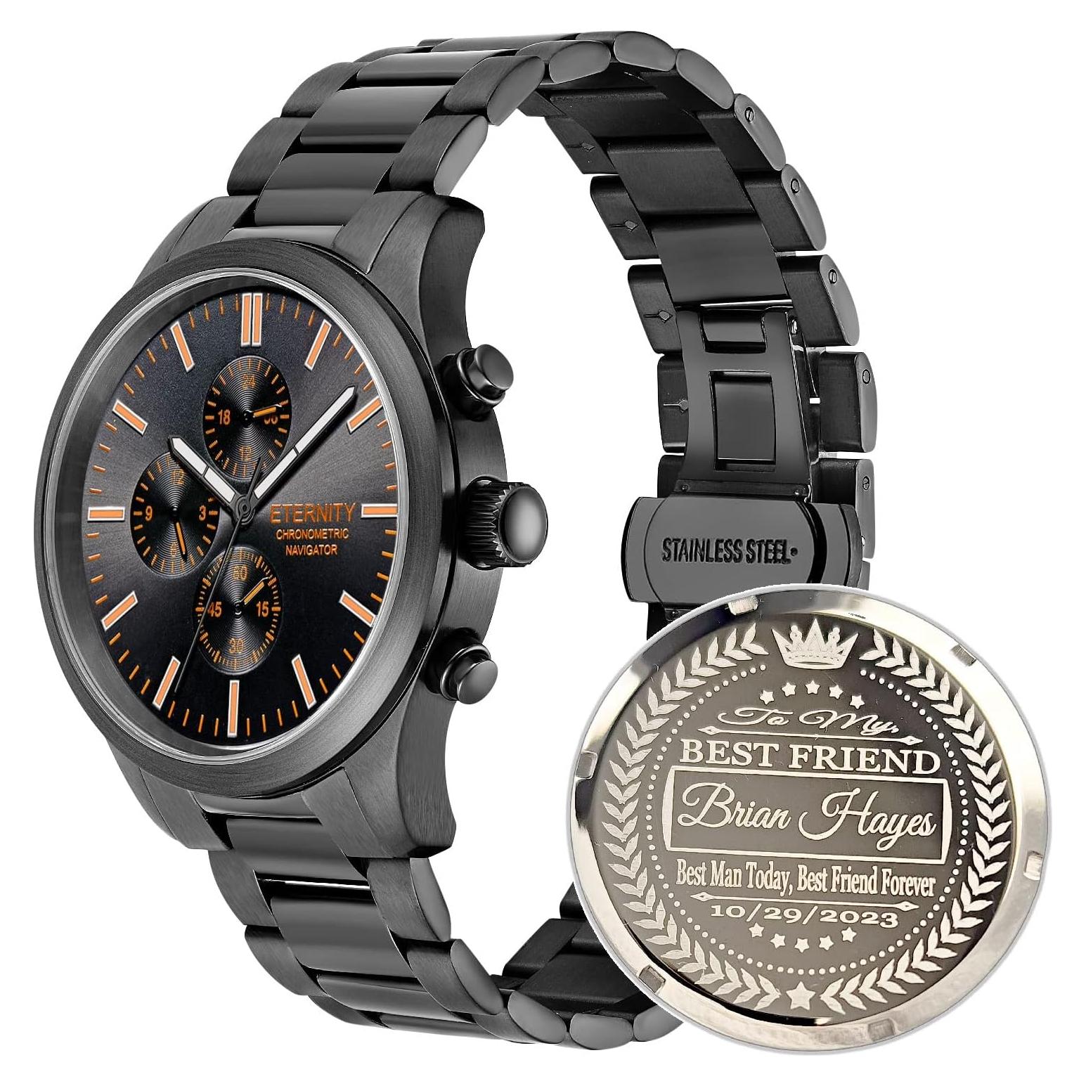 Reloj de pulsera multifuncional Eternity para hombres, acero inoxidable