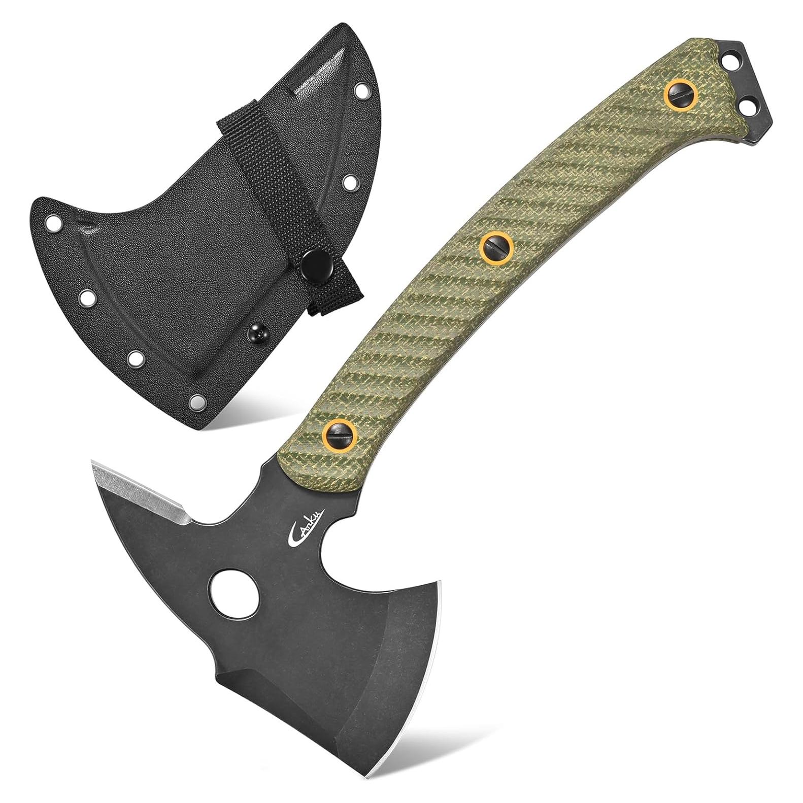 Hacha de Camping Ccanku C1342 Acero DC53 Mango Micarta Verde