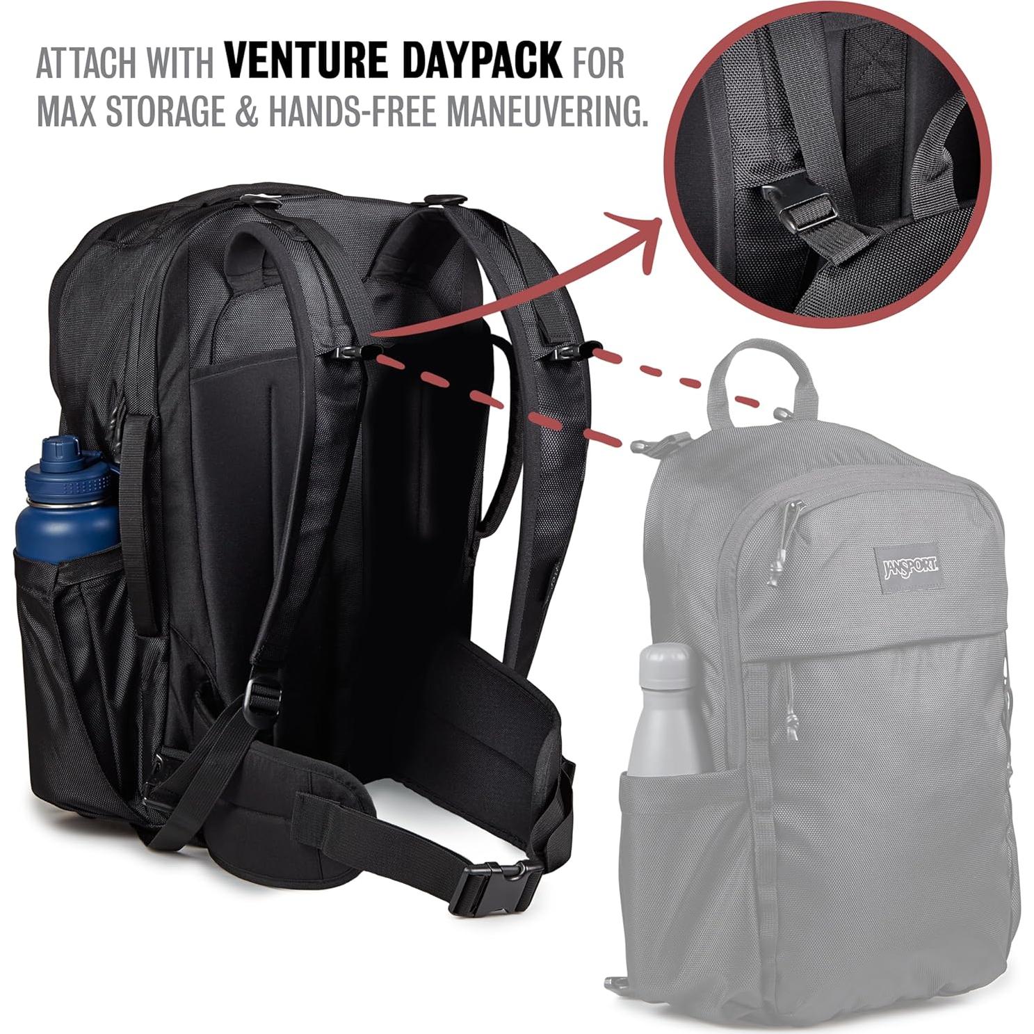 Mochila JanSport Venture Negra - Compartimento para Laptop 20L