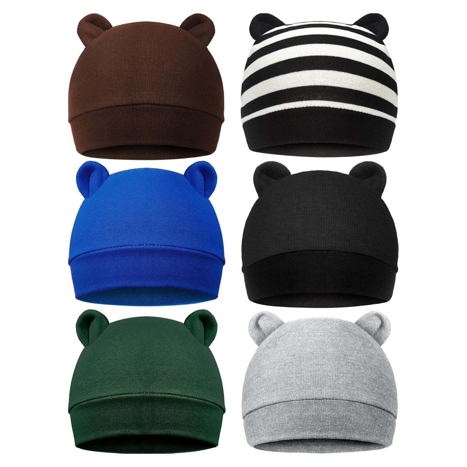 Geyoga 6 Sombreros para Bebé 0-3 Meses Oso Multicolor