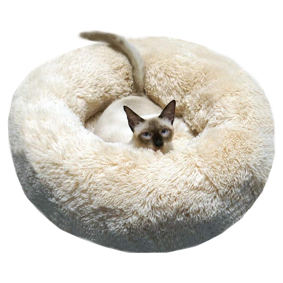 Cama Redonda Suave BODISEINT para Gatos y Perros Mini