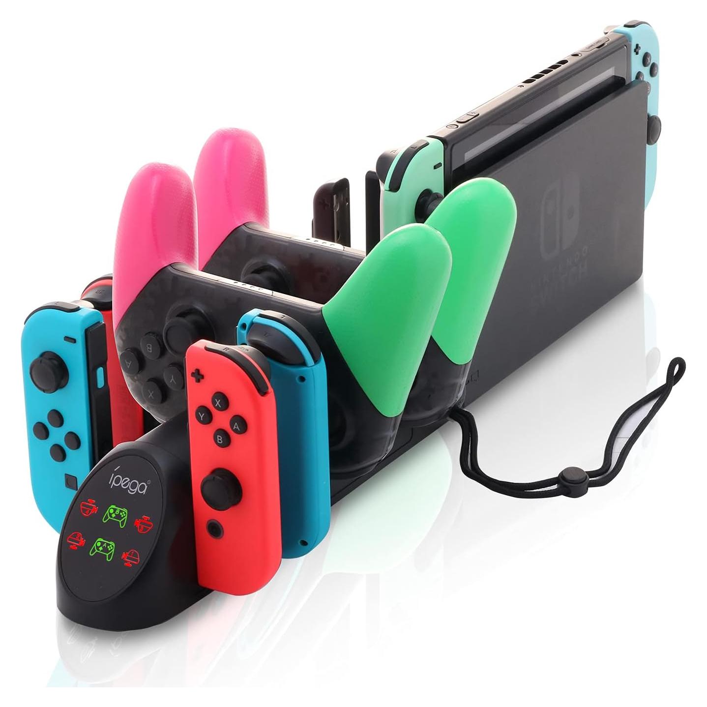 Cargador ECHZOVE 6 en 1 para Controladores Nintendo Switch