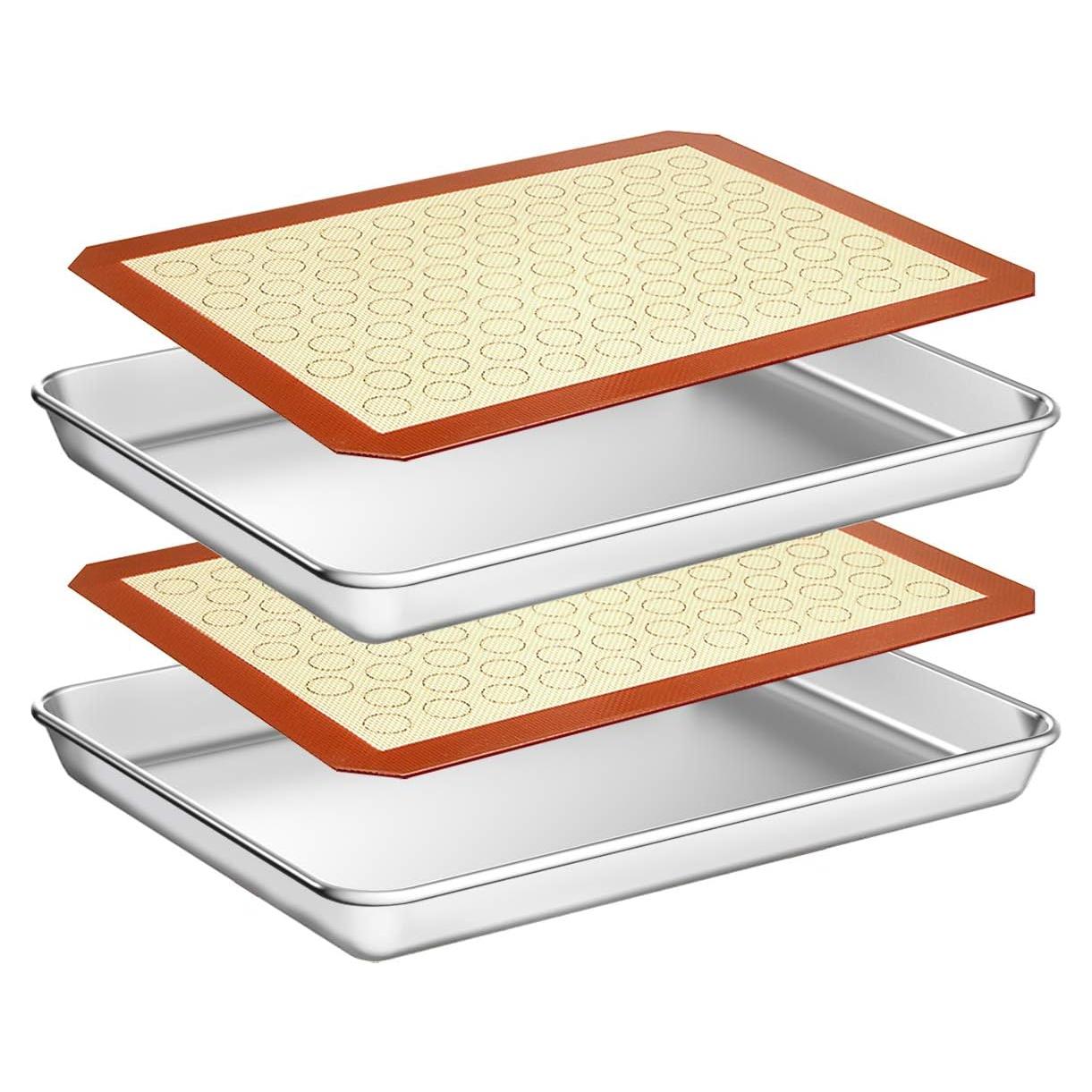 Juego de bandejas para hornear Wildone 4 piezas acero inoxidable