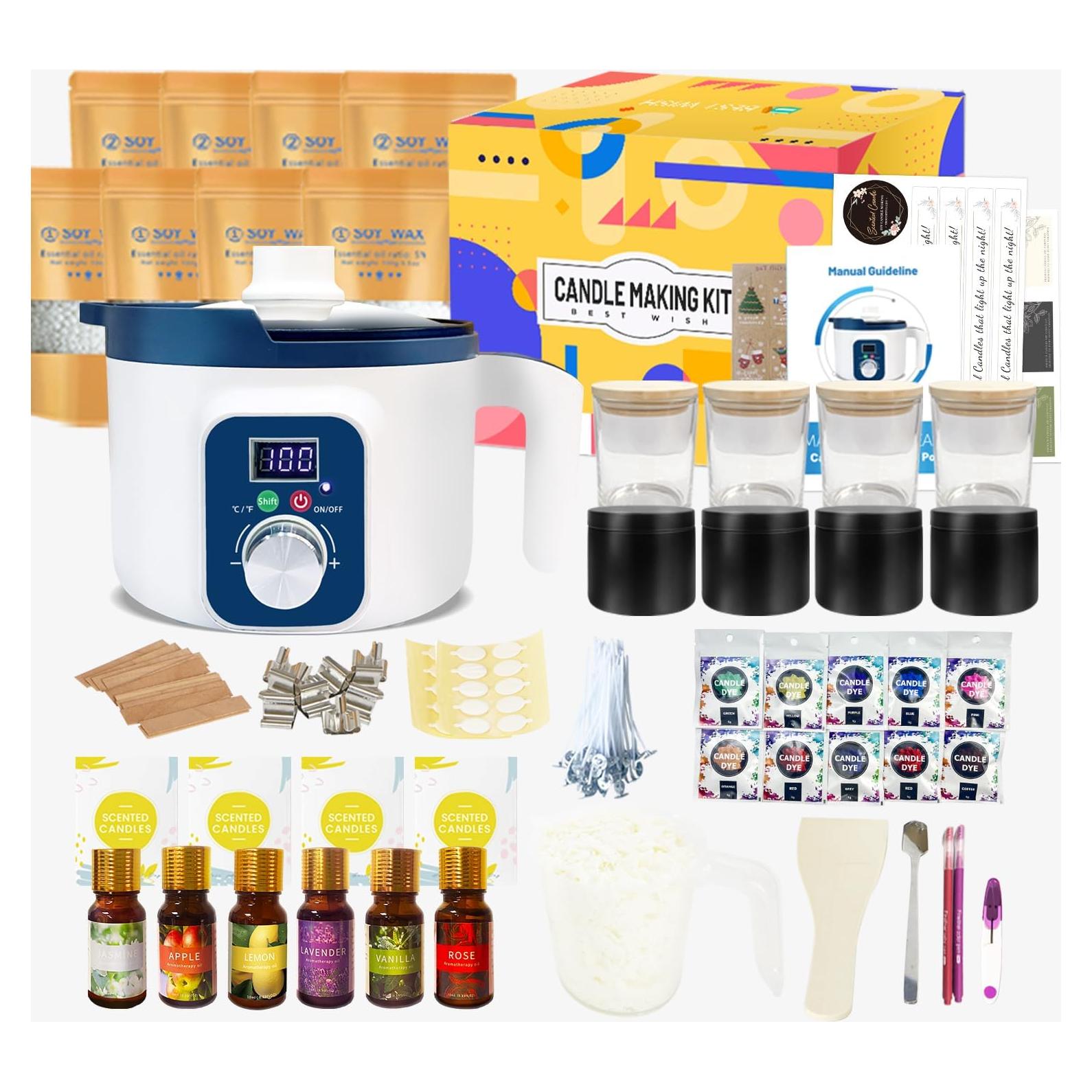 Kit para Hacer Velas KQU ZNJG-1.8 con Olla Digital 1kg