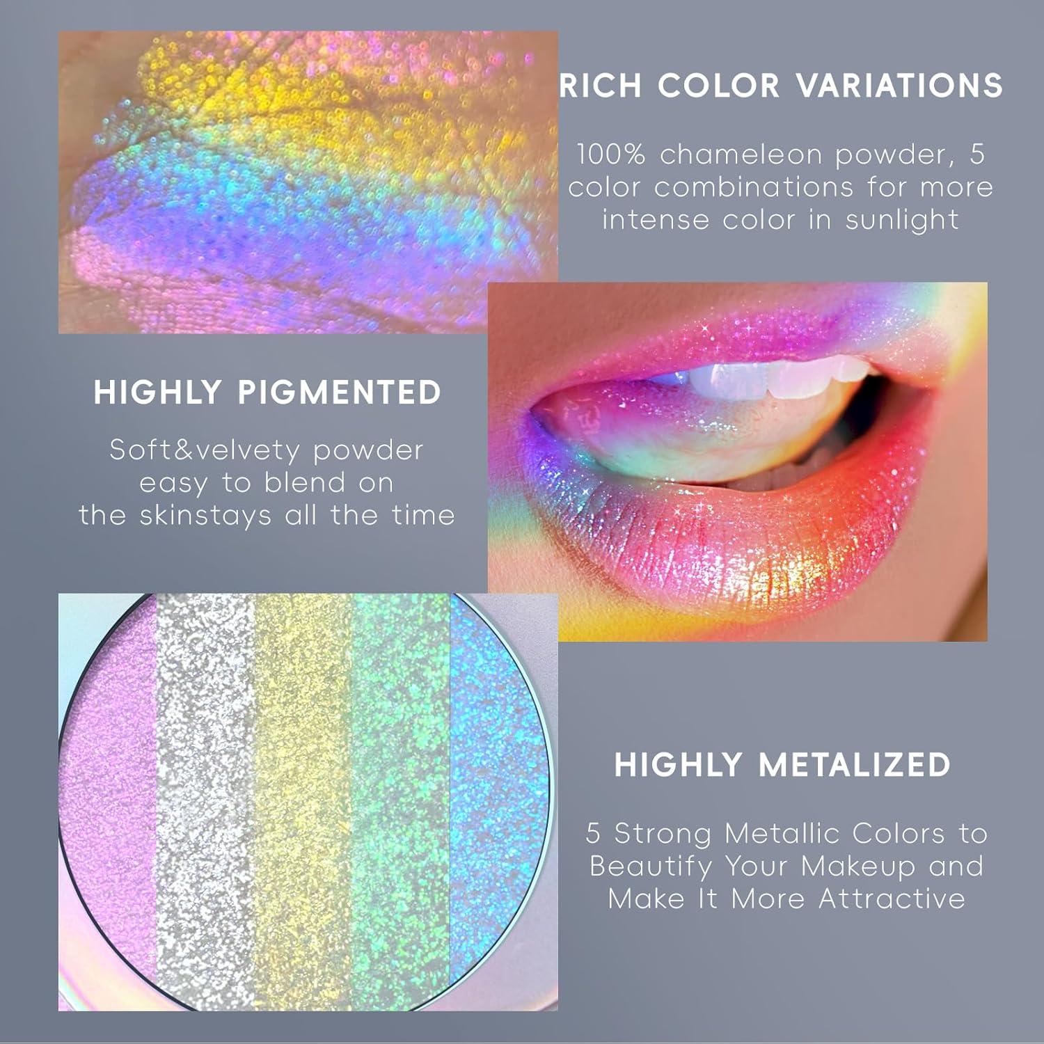 Paleta de Iluminador Chameleon 5 Colores - Maquillaje Brillante