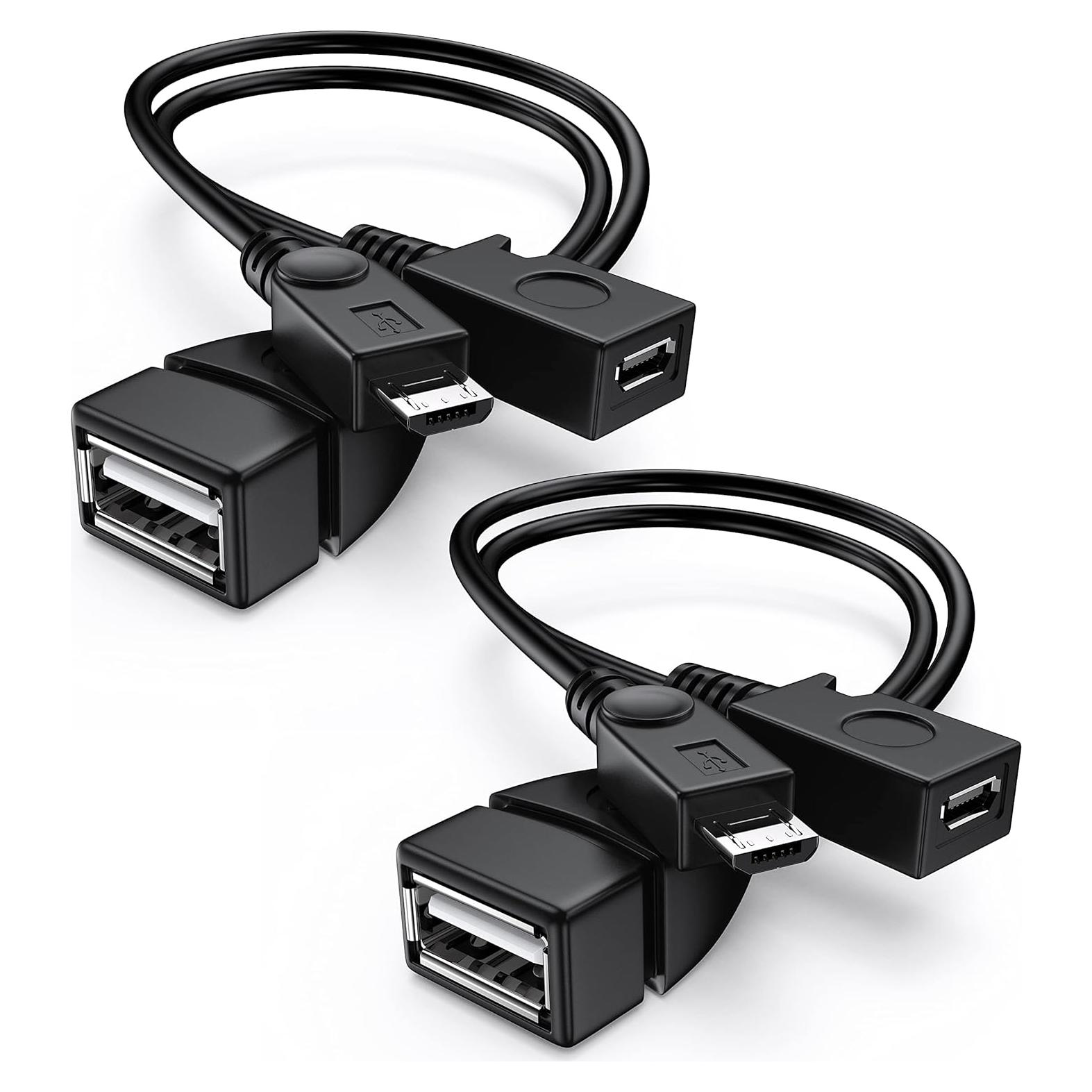 Adaptador Micro USB OTG con Alimentación ANDTOBO - Paquete de 2