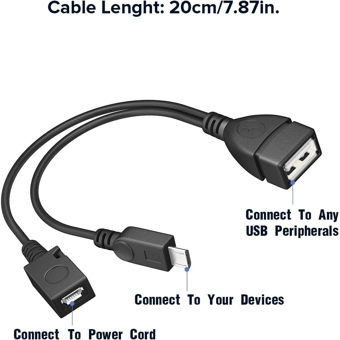 Adaptador Micro USB OTG con Alimentación ANDTOBO - Paquete de 2