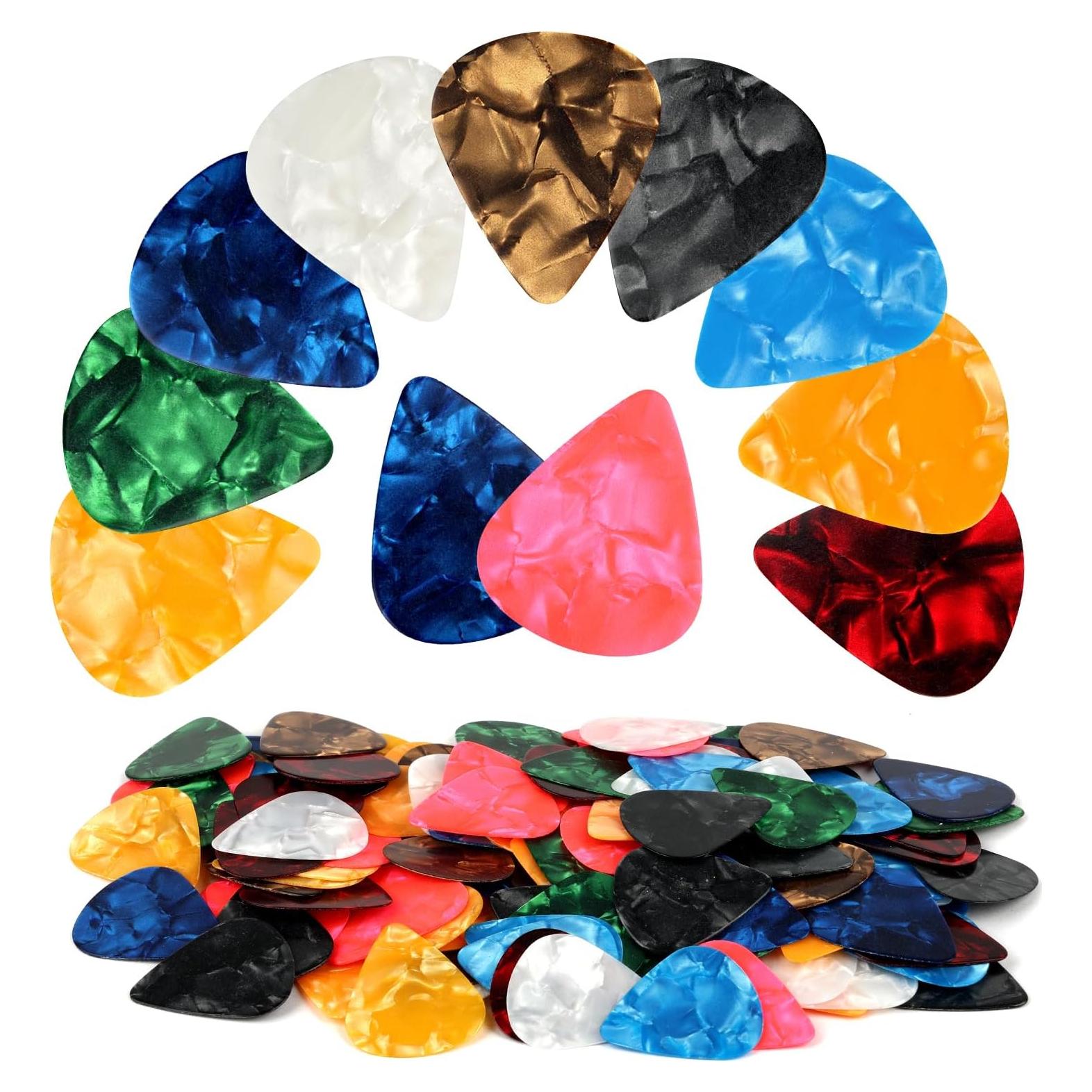 Set de 120 Púas de Guitarra PEASUG - 3 Grosores, Multicolor