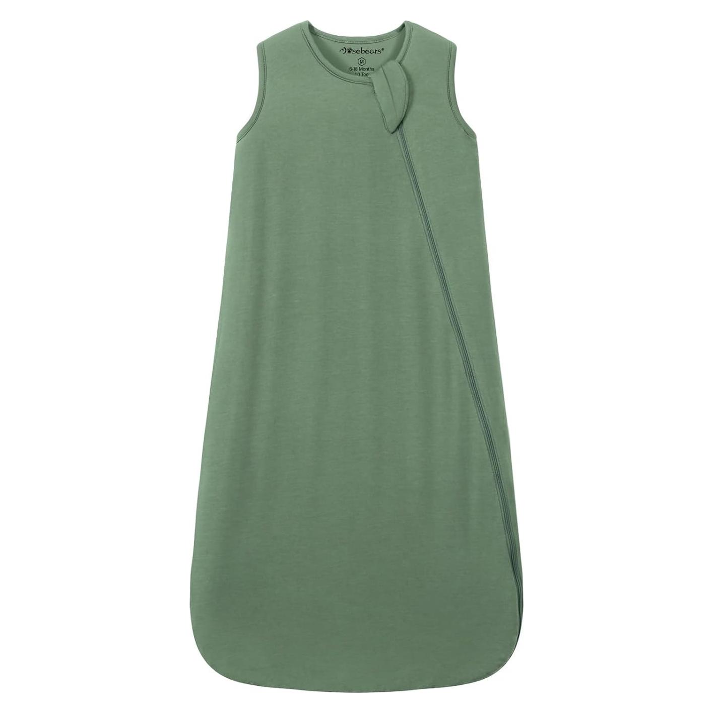 Saco de Sueño Unisex Bebés 1.0 TOG Mosebears Rayón Bambú Verde 0-6 Meses