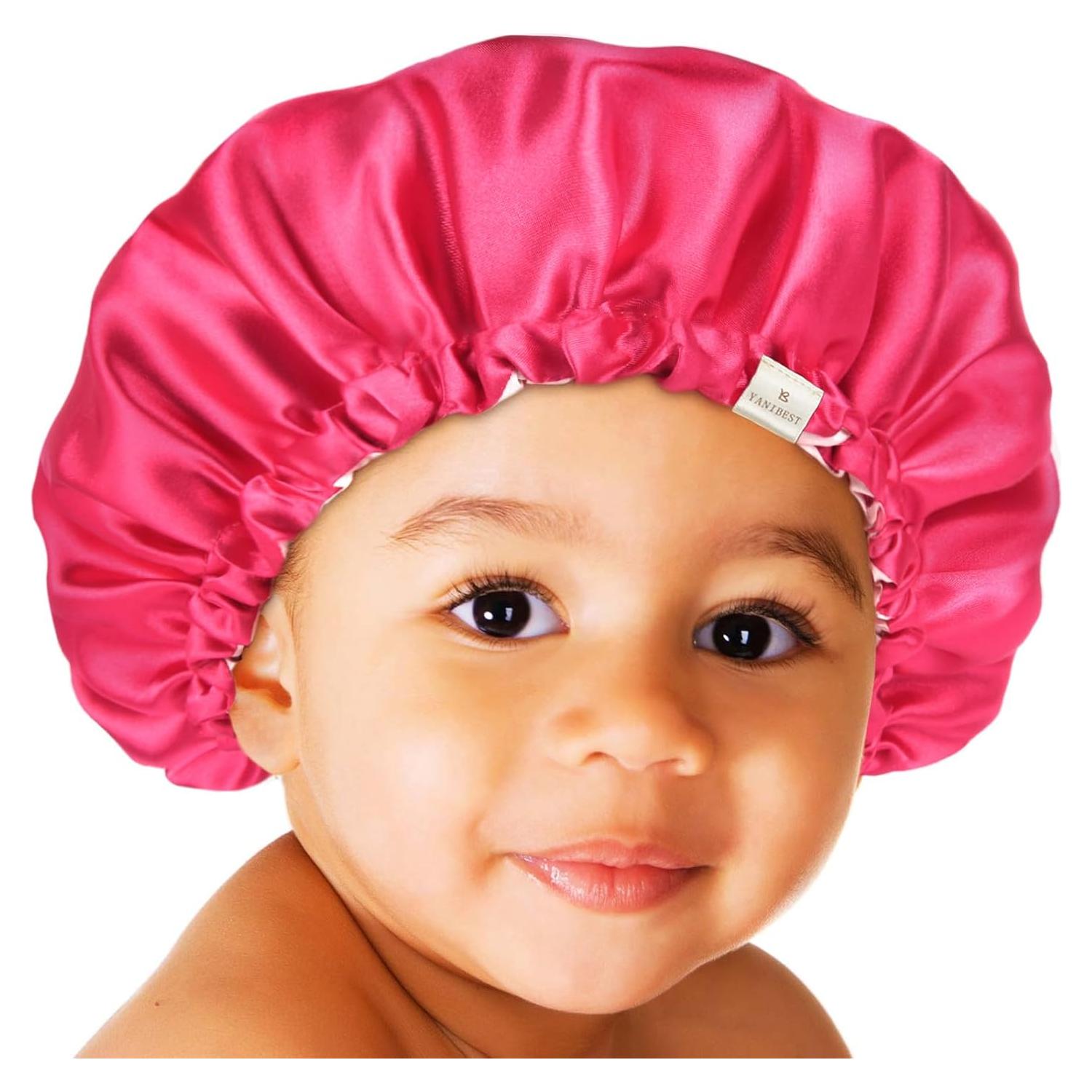 Gorro de Satén para Bebés YANIBEST 0-6 Meses Rosa Fucsia