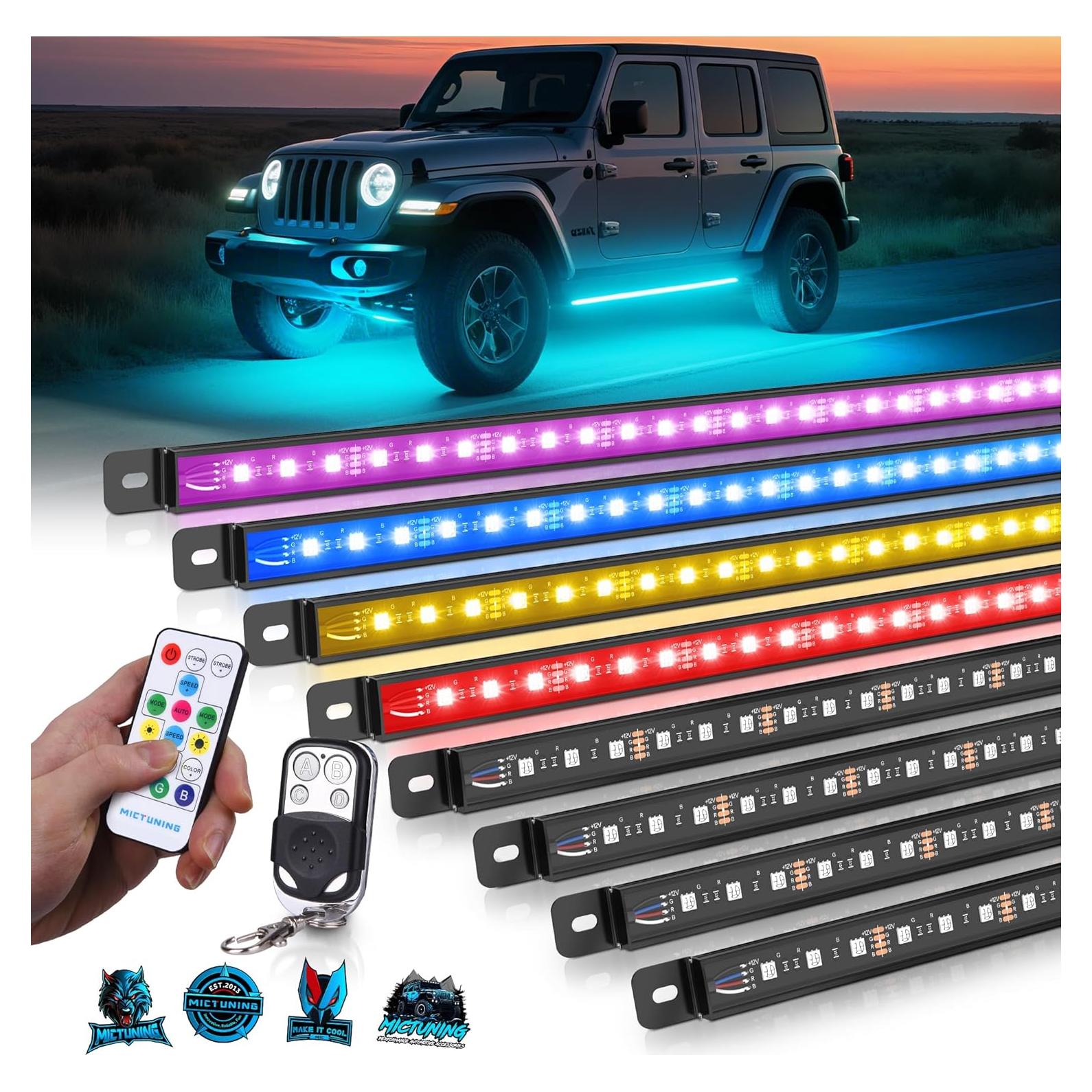 Barra de Luz LED RGB MICTUNING U8 con Control Remoto Doble - 8 Piezas