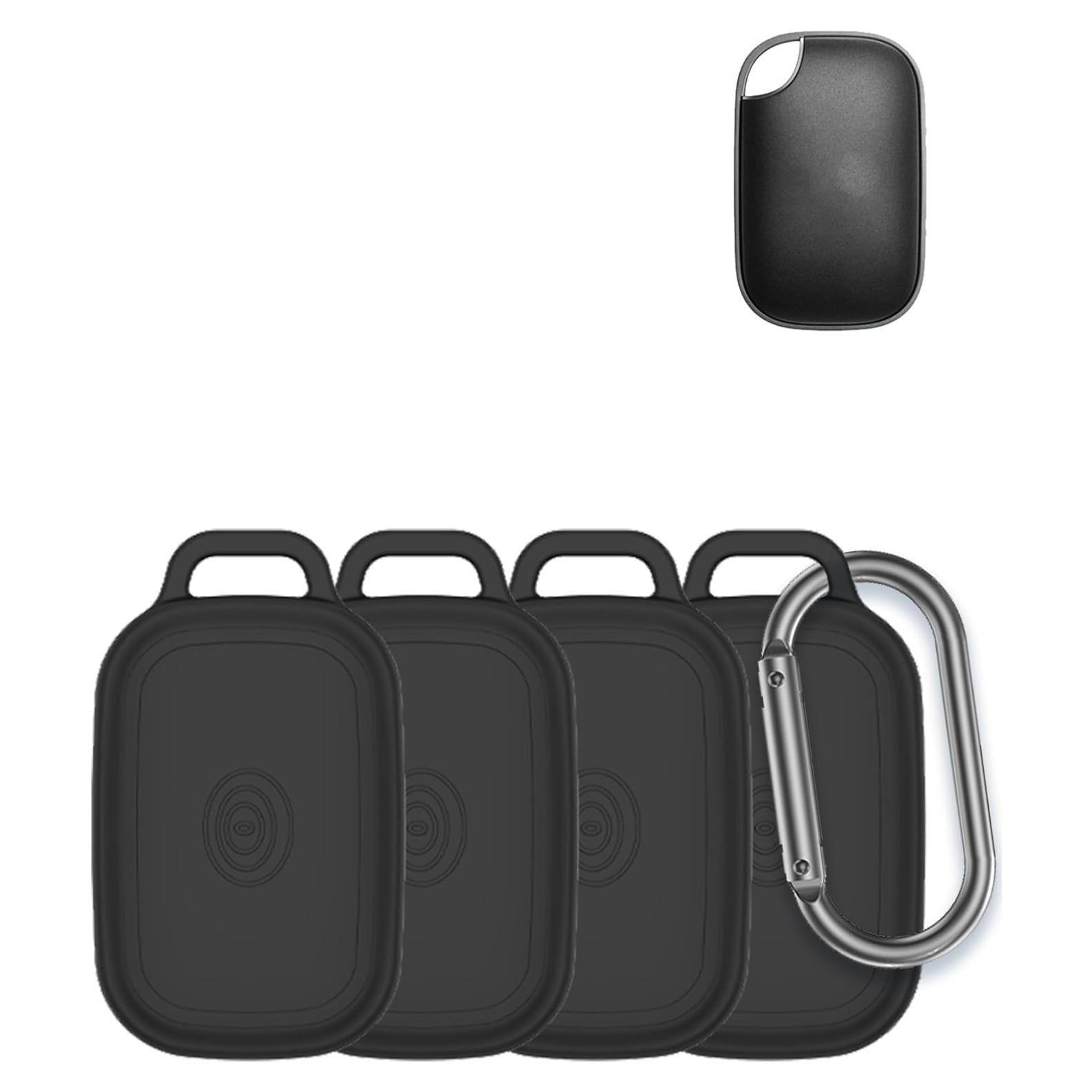 Funda de Silicona para Tile Life360 Pro Tracker Tags - Negra (4 Pzs)