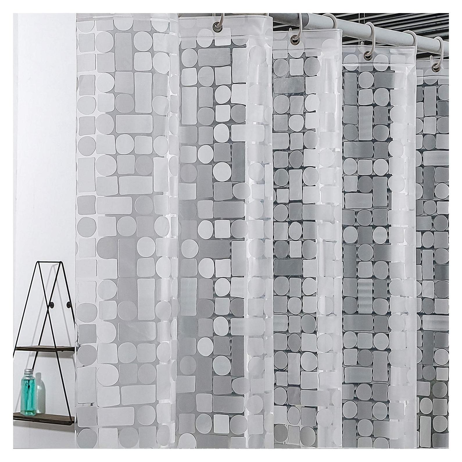 Funda de Ducha WELTRXE EVA 183x183cm Impermeable con 12 Ganchos