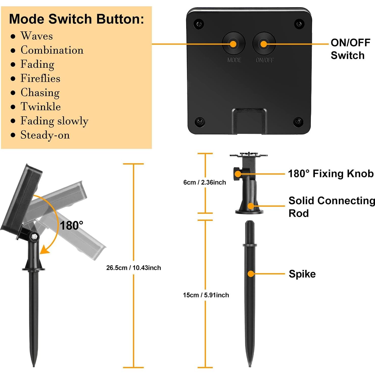 Luces de Cuerda LED Solares Beslowe 21.9m 800LED 8 Modos