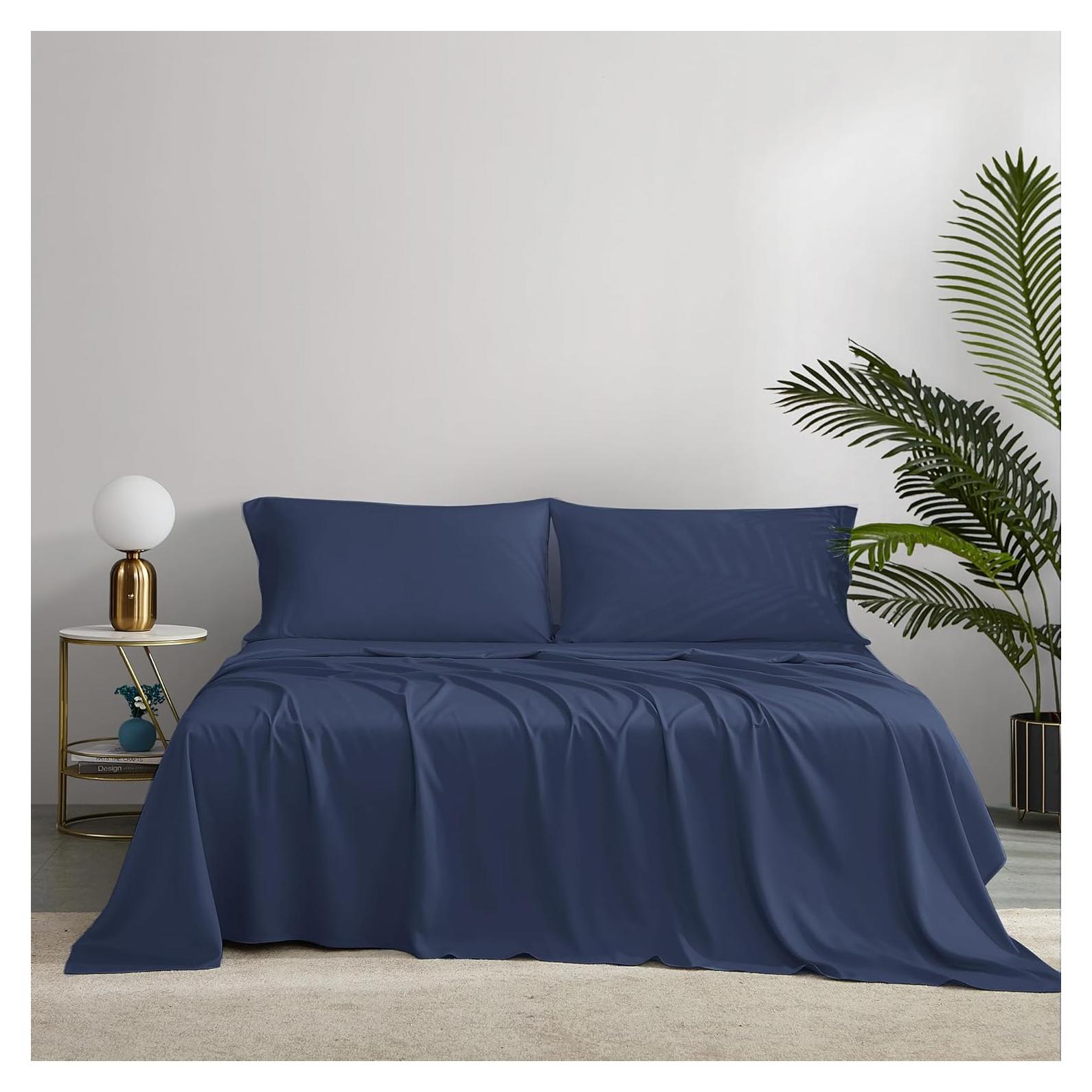 Juego de Sábanas Doble NATUREFIELD 100% Rayón Bambú 4 Piezas