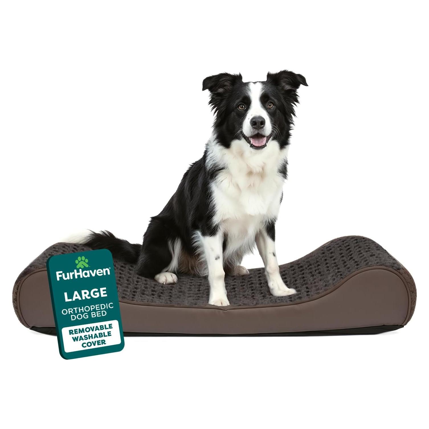 Cama ortopédica Furhaven para perros grandes y medianos - Chocolate