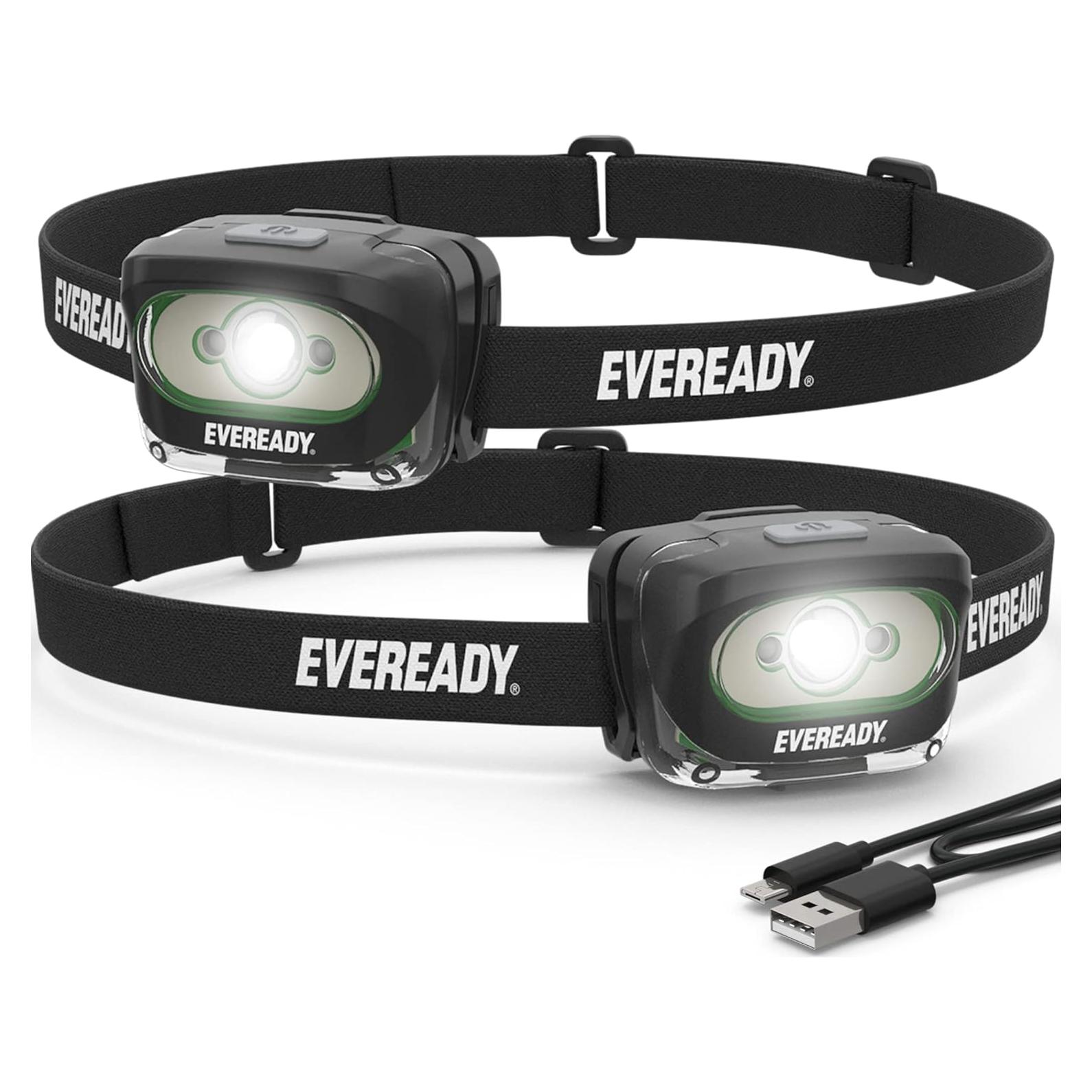 Linternas Frontales Recargables Eveready - Paquete de 2, IPX4