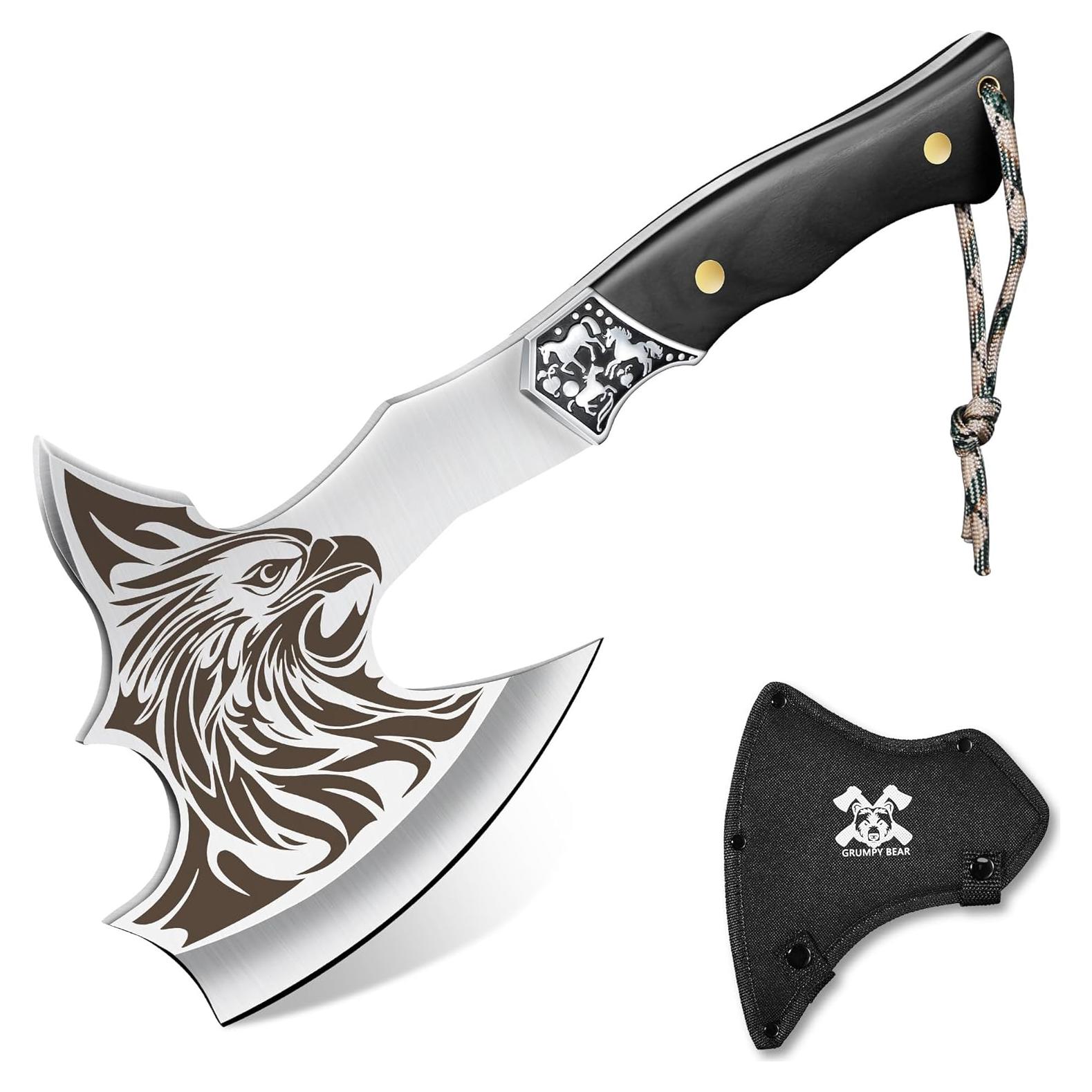 Hacha de Camping Grumpy Bear con Hoja de Acero al Carbono