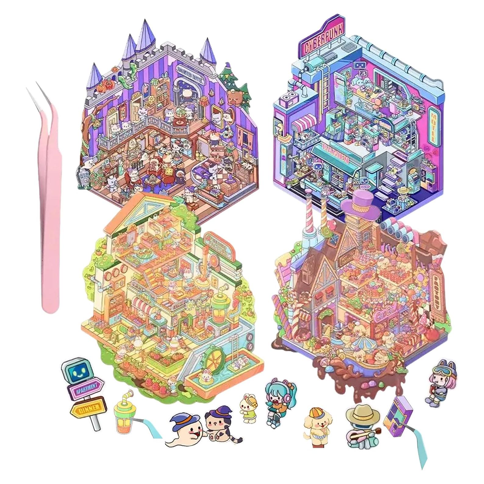 Stickers 3D Halloween Genérico - 4 Conjuntos DIY Grande