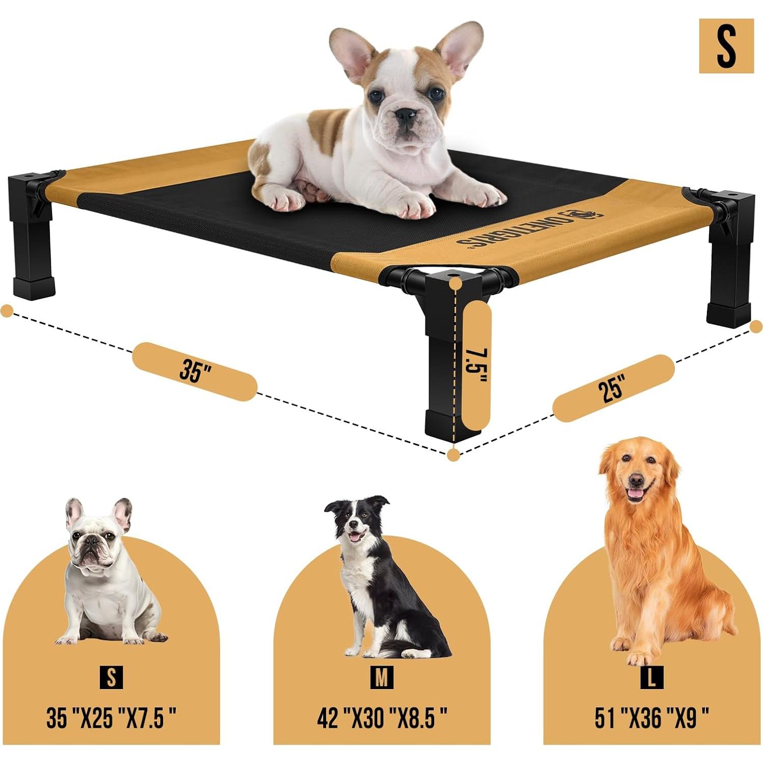 Cama Elevada para Perros OneTigris Pequeña Marrón 129.5x69.8cm