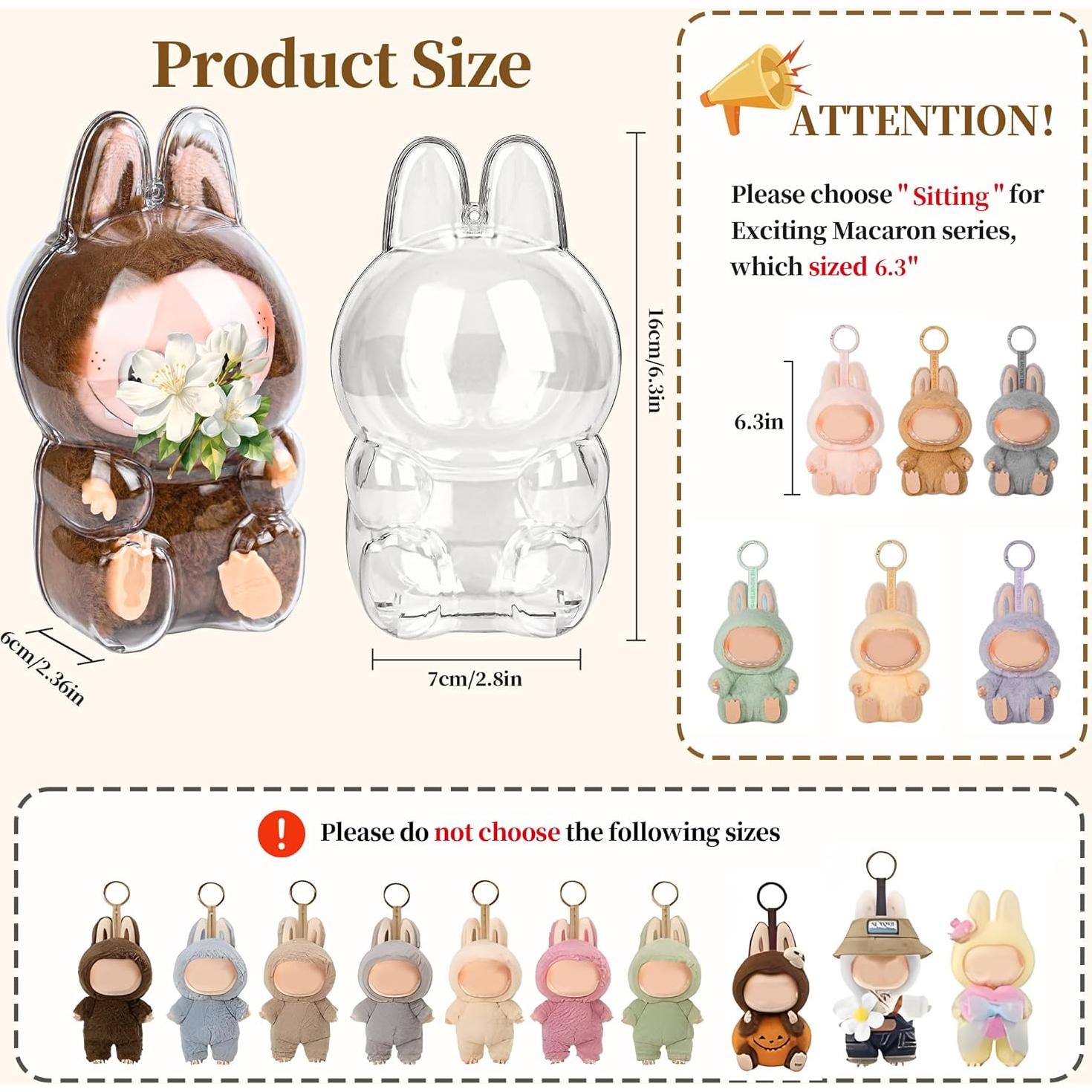 Paquete de 2 Fundas Protectores Transparentes LABUBU