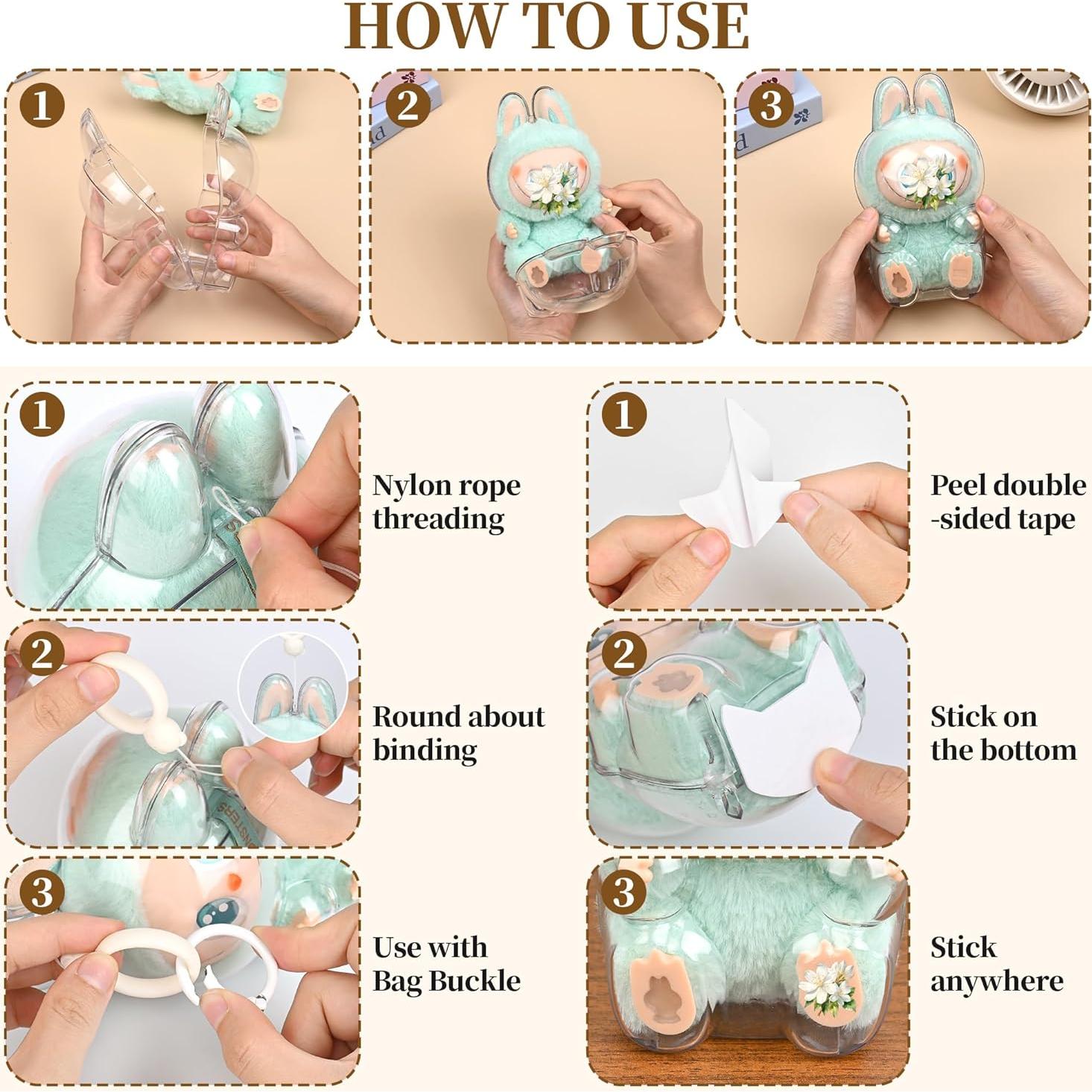 Paquete de 2 Fundas Protectores Transparentes LABUBU