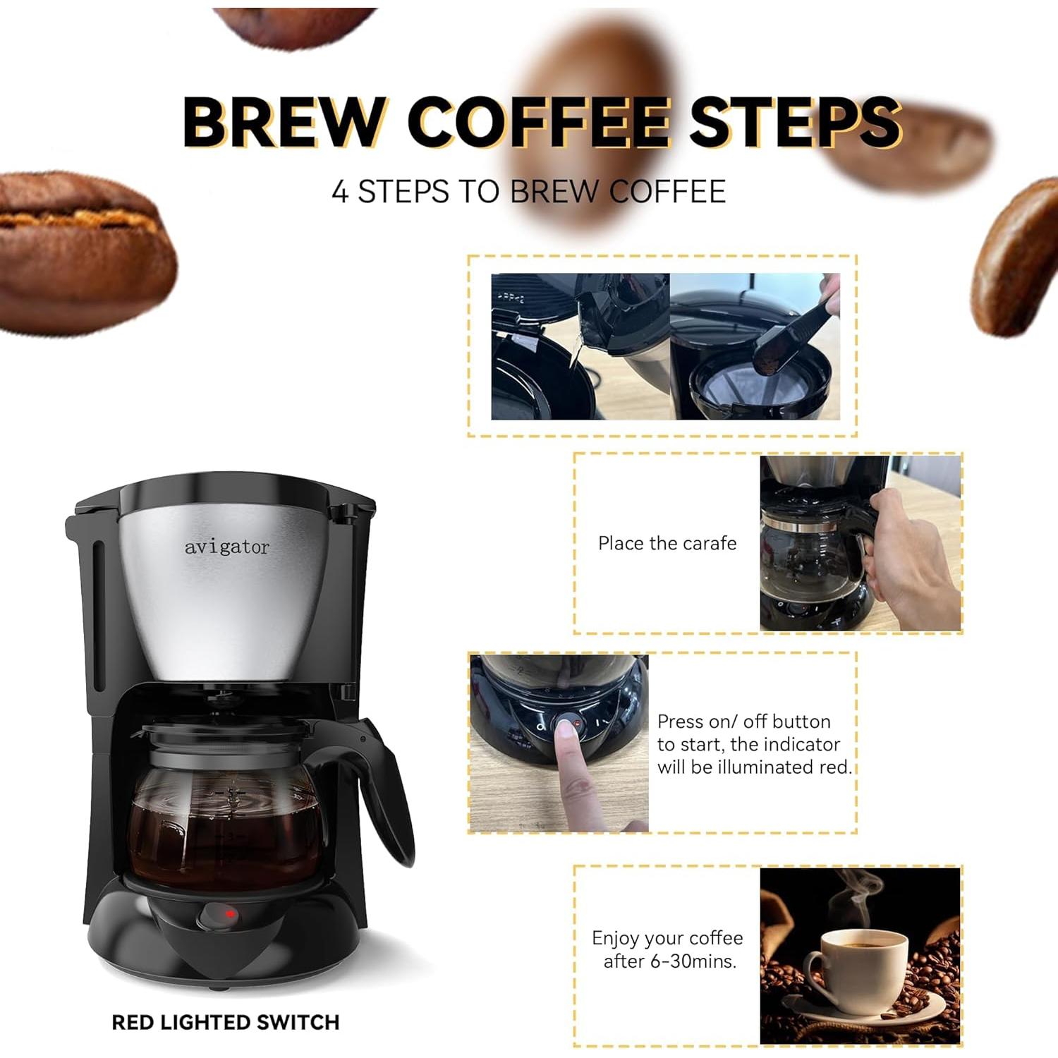 Cafetera Portátil Navigator 650ml Goteo 12V Compacta Negra