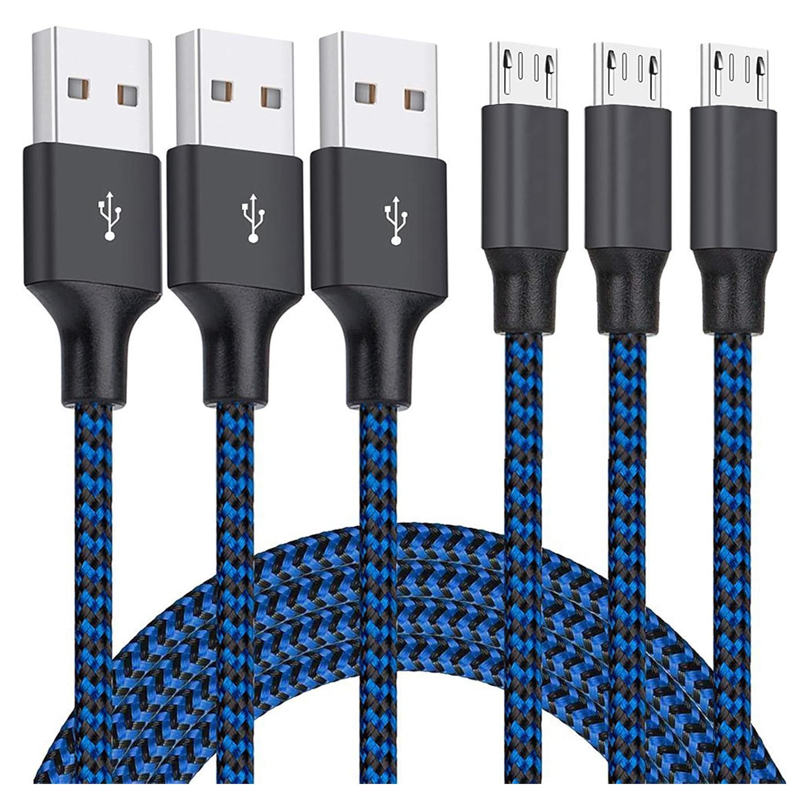 Cable Micro USB Hoblaze 3Pack 10FT (3M) Carga Rápida Nylon