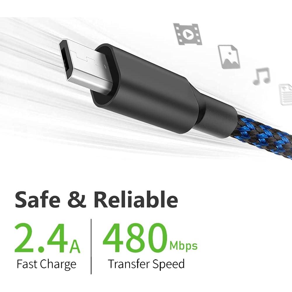 Cable Micro USB Hoblaze 3Pack 10FT (3M) Carga Rápida Nylon