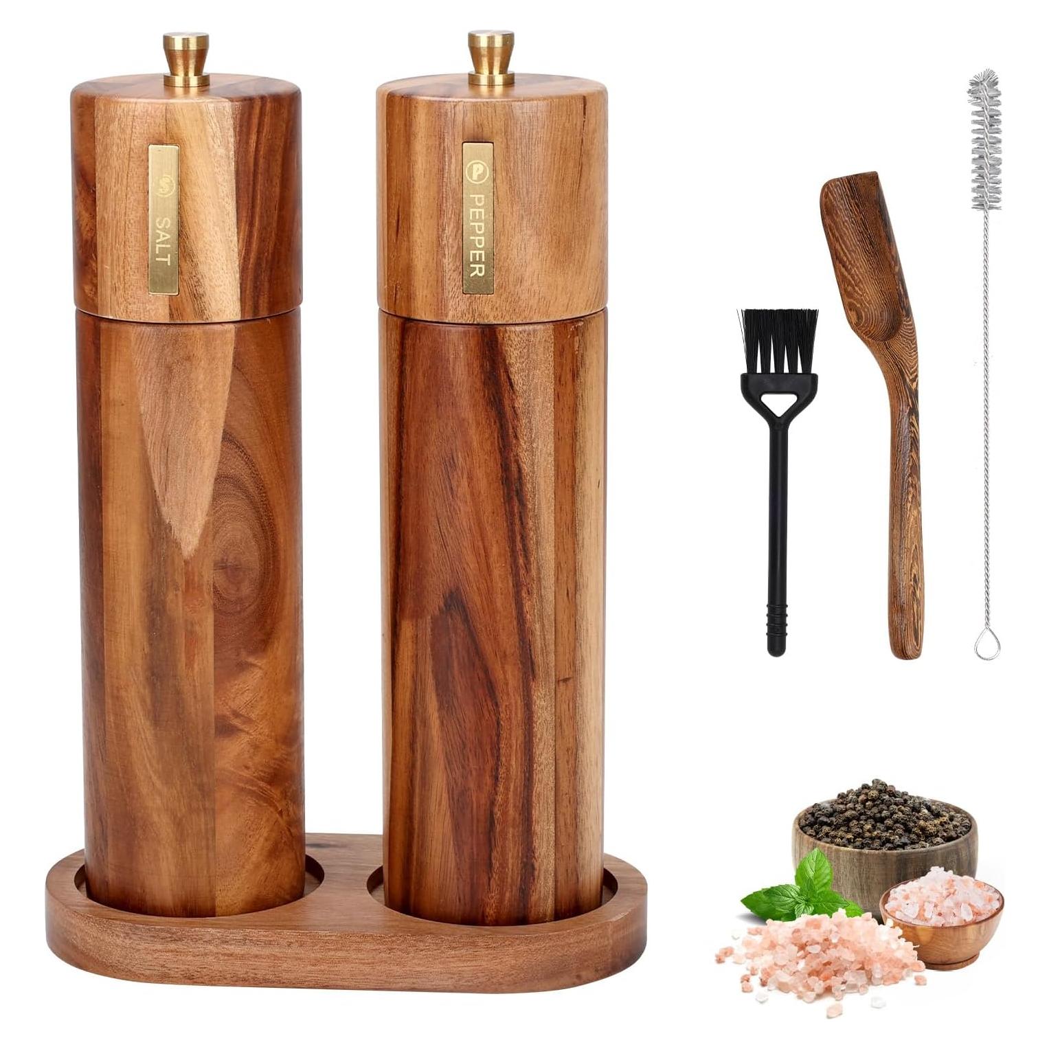 Juego de Molinillos de Sal y Pimienta Foyucool 20 cm Madera