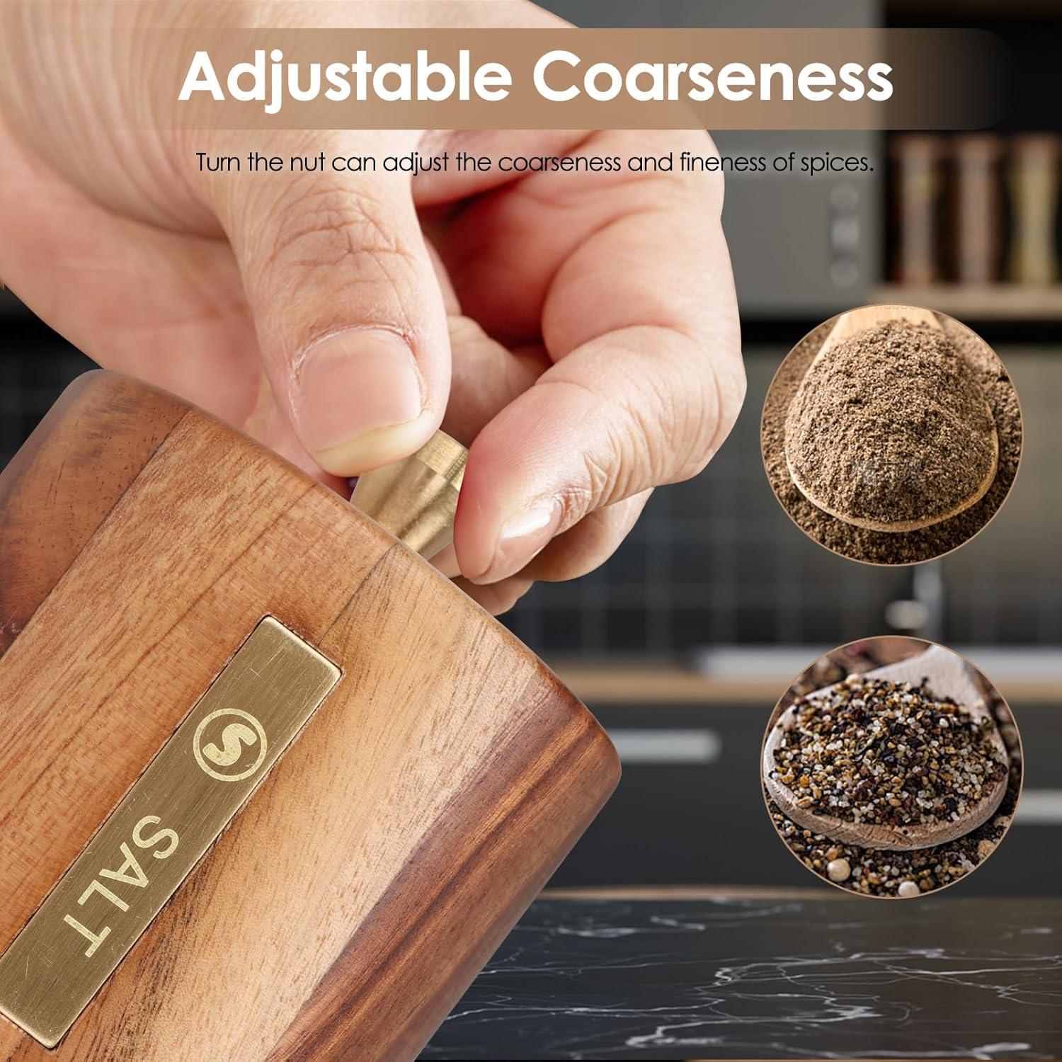 Juego de Molinillos de Sal y Pimienta Foyucool 20 cm Madera