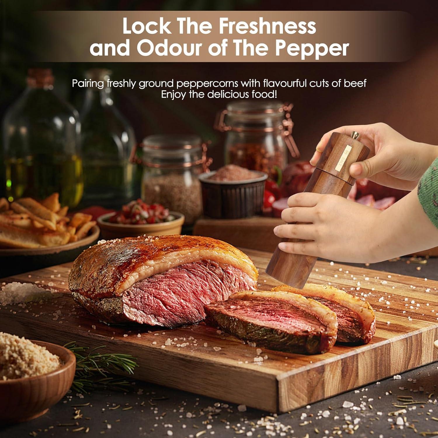 Juego de Molinillos de Sal y Pimienta Foyucool 20 cm Madera