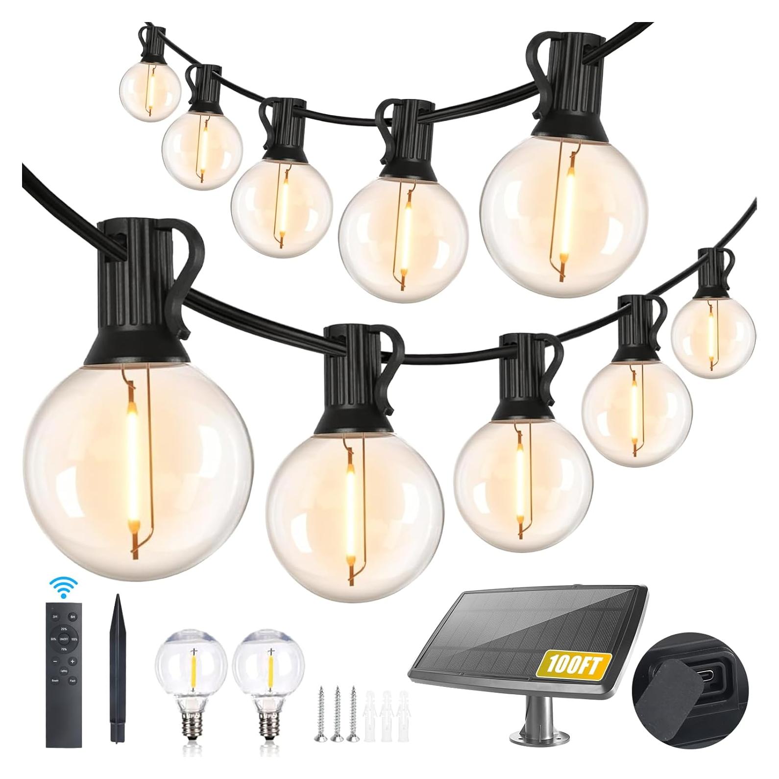 Luces de Cadena Solares Yusist 30+2 Bombillas LED 30m