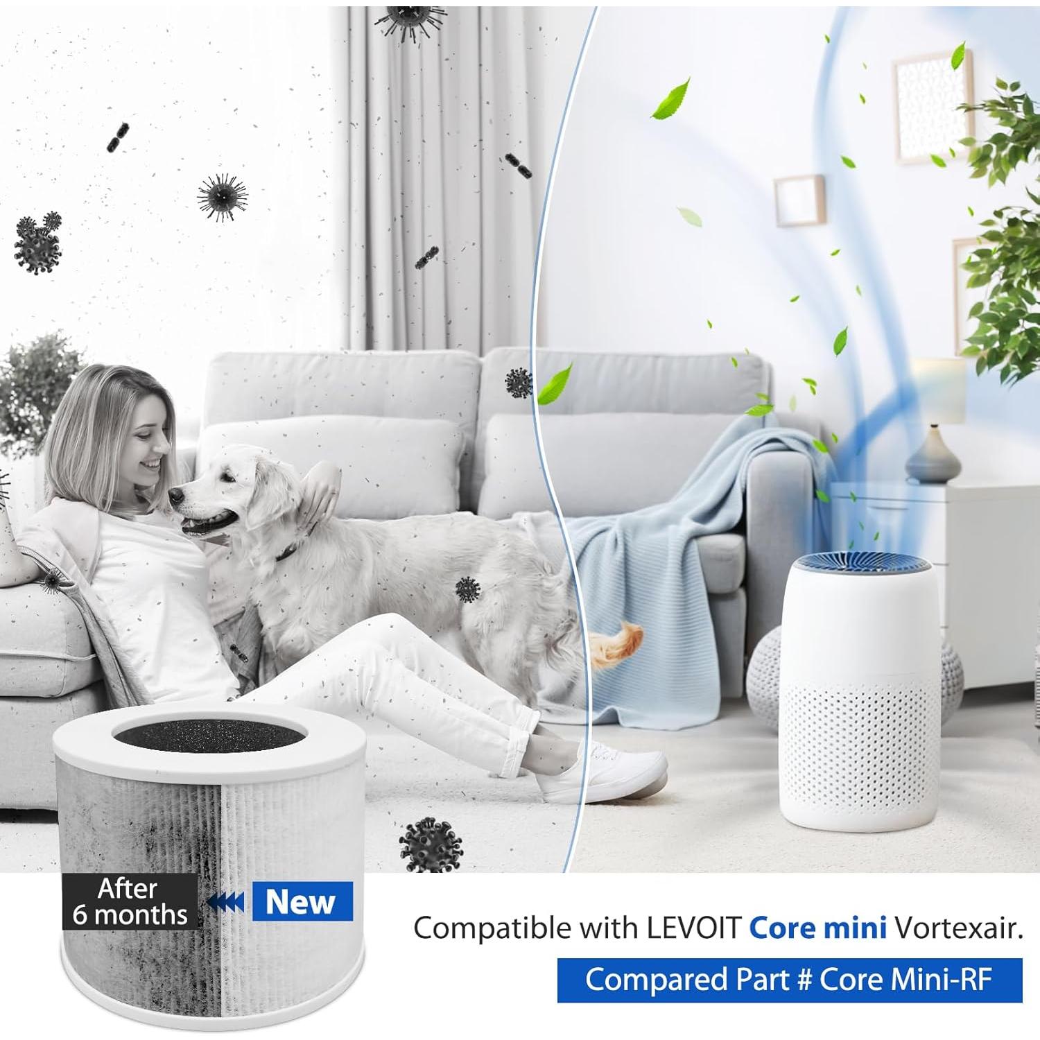 Paquete de 2 Filtros HEPA H13 Colorfullife para Purificador LEVOIT