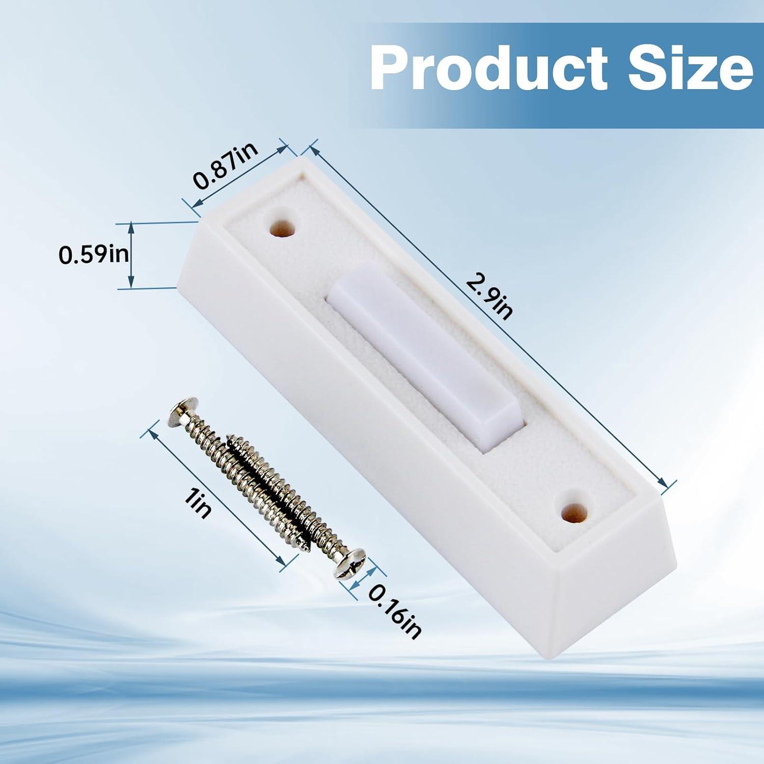 Botón de timbre LED Abvsdu cuadrado blanco con cable