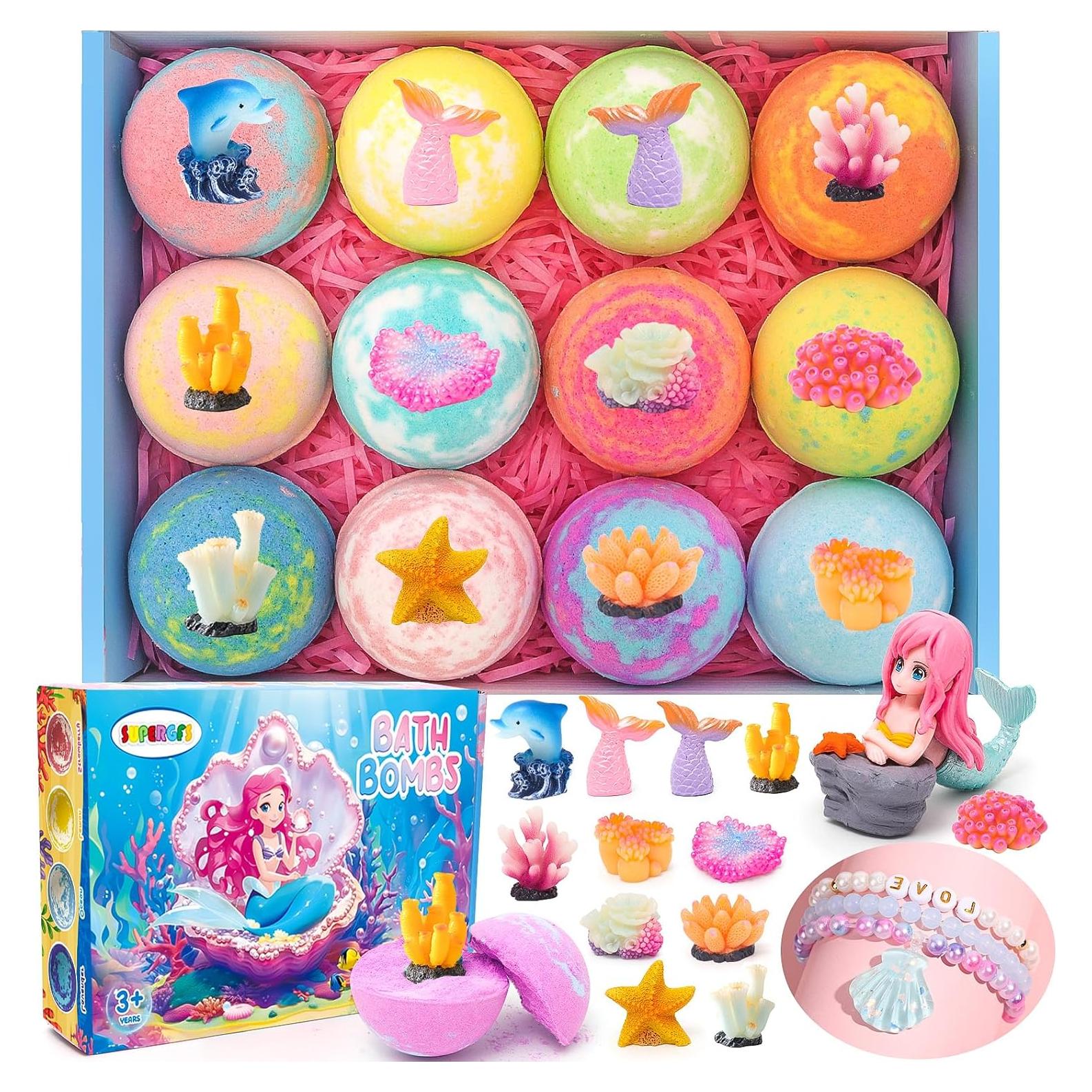 Set de 12 Bombas de Baño con Juguete Sirena - Supergfs