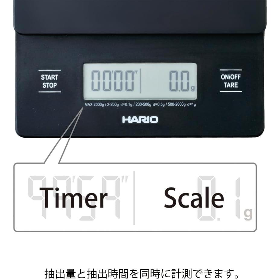 Balanza de Goteo Hario V60 Negra con Temporizador 2000g
