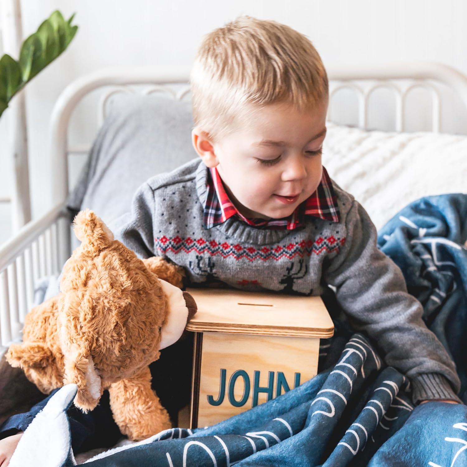 Hucha de Madera Personalizada BloomOwl para Niños y Bebés