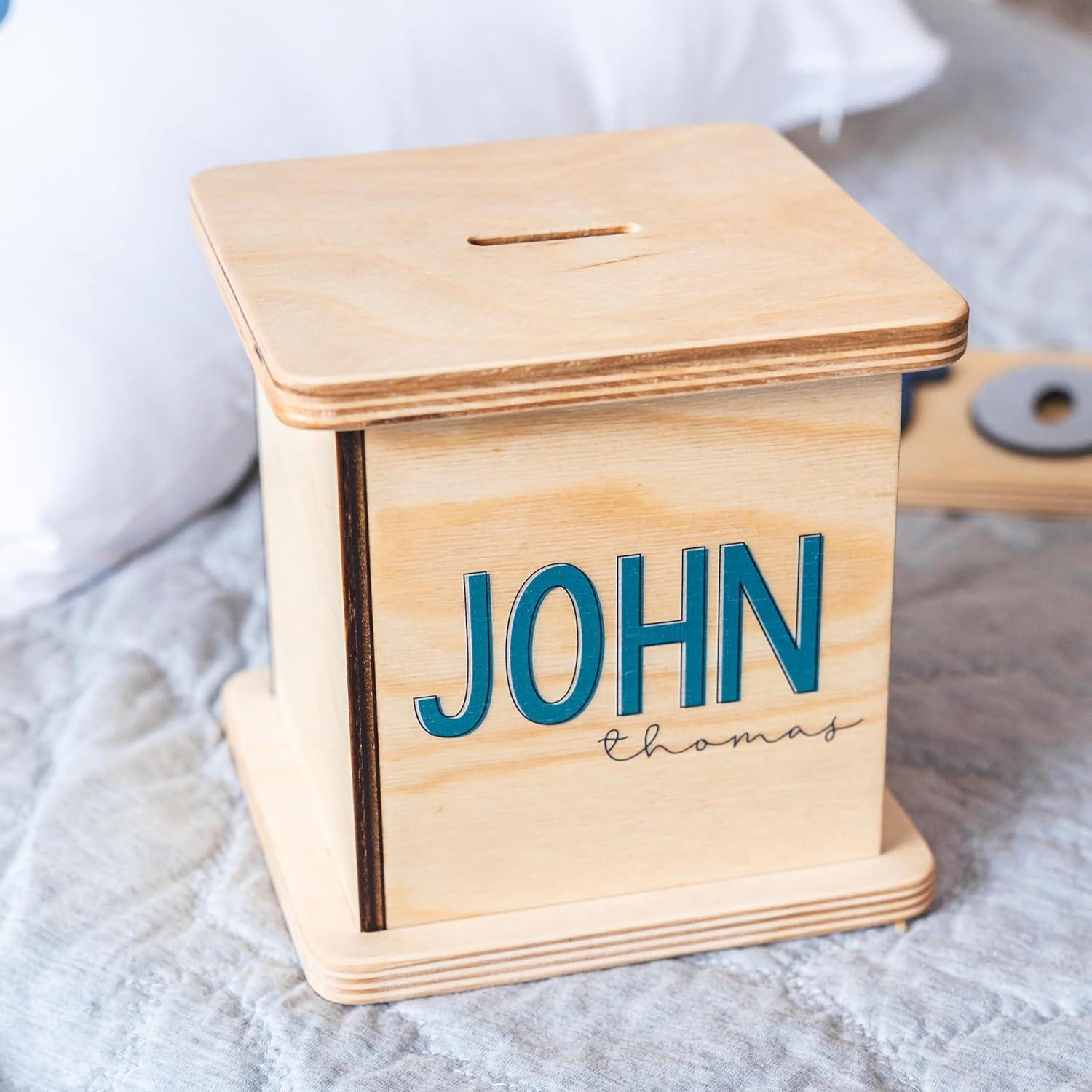 Hucha de Madera Personalizada BloomOwl para Niños y Bebés