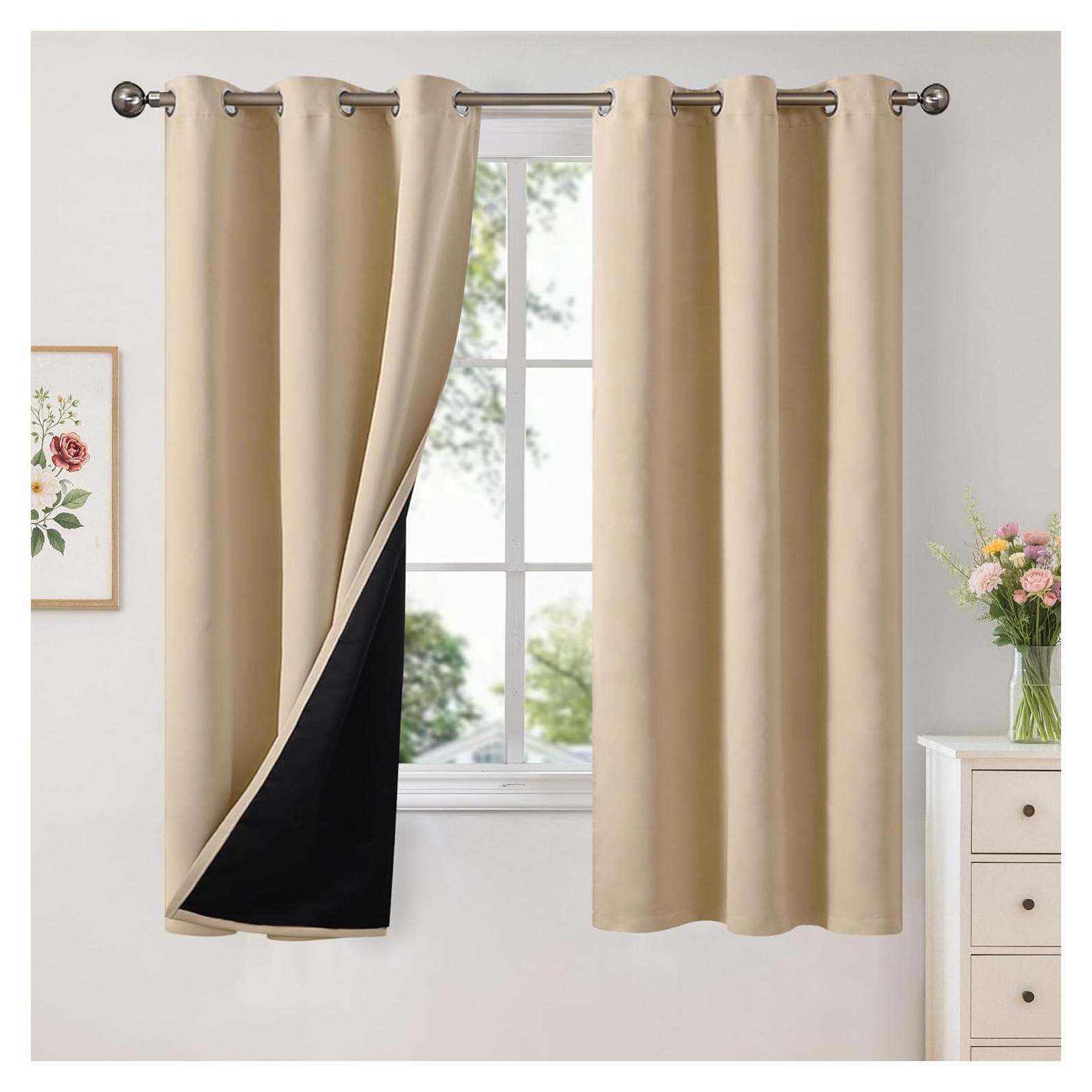 Cortinas Opacas YoungsTex Beige 96.5x160 cm Aislantes Térmicos