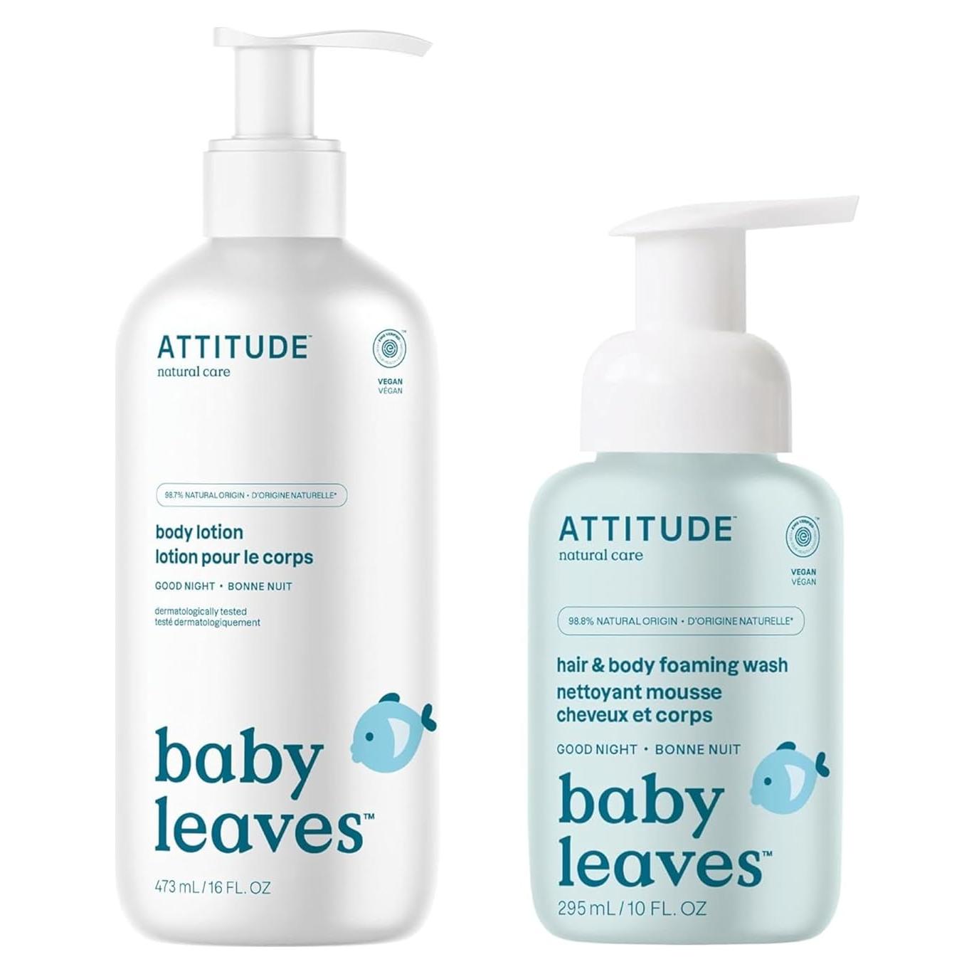 Paquete ACTITUD Lavado Espumoso 2-en-1 y Loción Bebé 295ml + 473ml