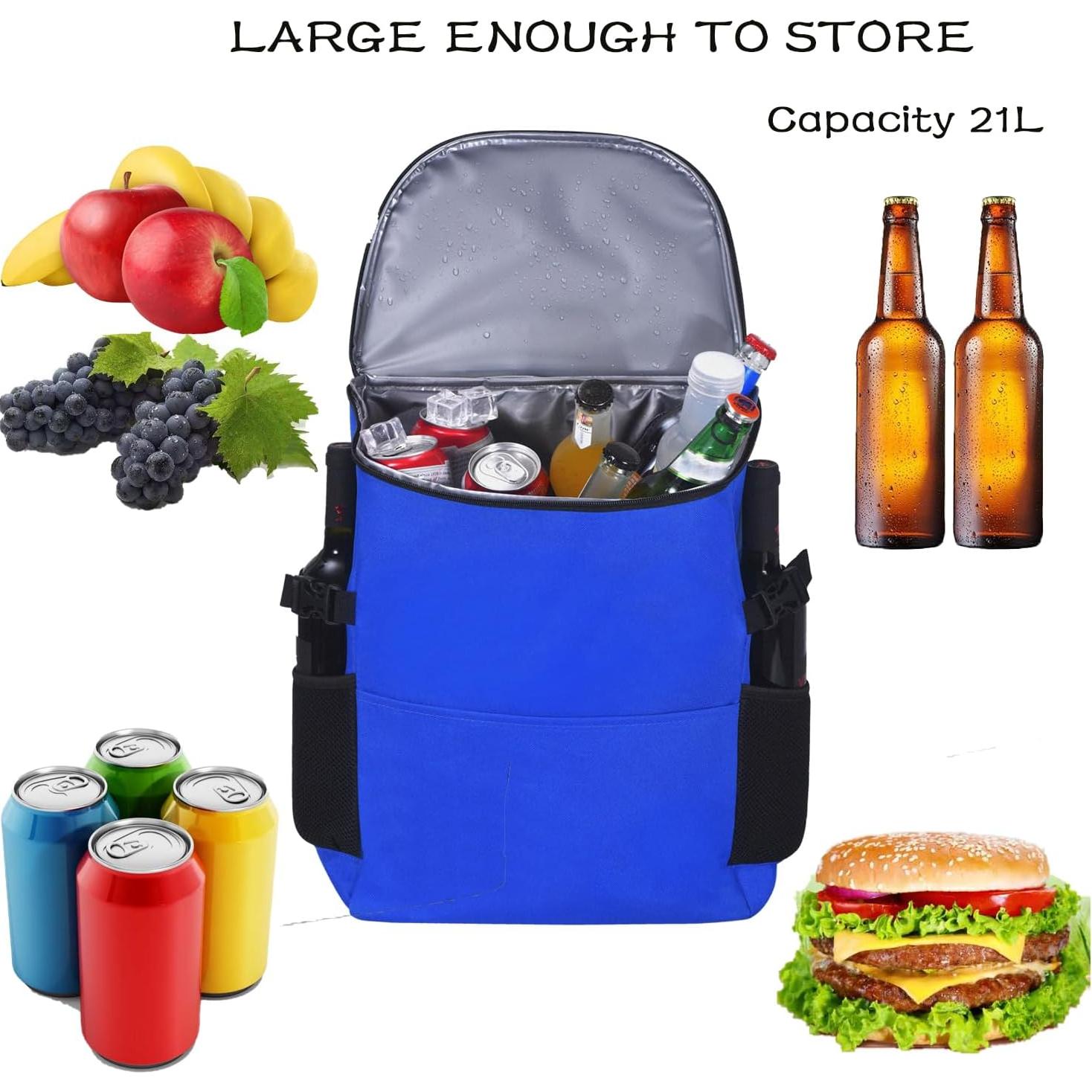 Mochila Cooler Aislada XINFULLWOL 21L Azul Gemstone Plegable