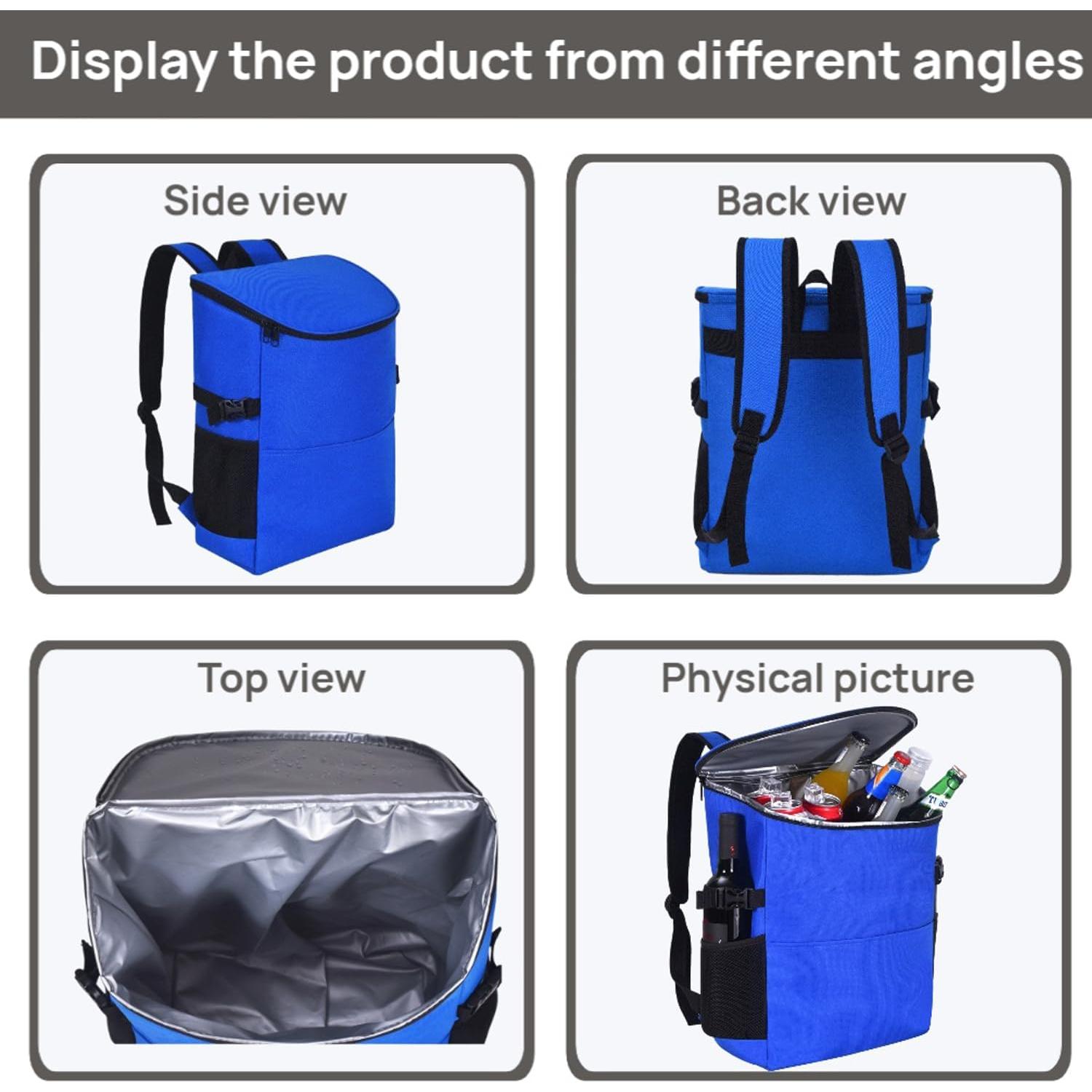 Mochila Cooler Aislada XINFULLWOL 21L Azul Gemstone Plegable